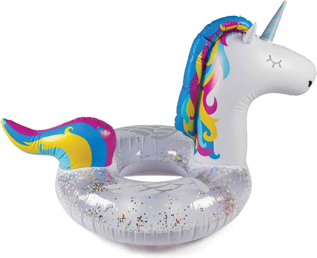 Inflatable Unicorn Pool Float - Giant Pink Unicorn Raft for Adults & Kids - Fun Summer Pool Party Accessory for Beach, Lake, or Backyard Swimming
