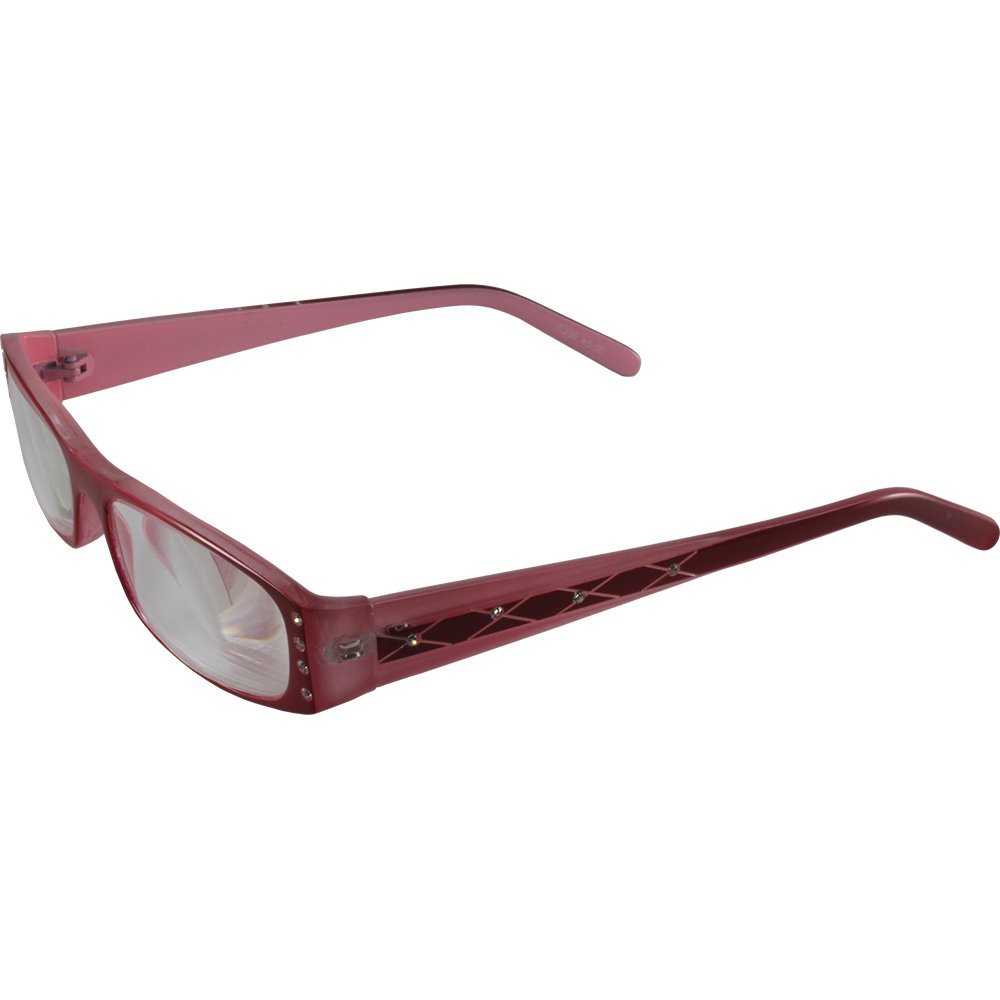 Women's High-Powered Reading Glasses +6.00 Magnification - Red & Pink Frame with Matching Case - Aspheric Lenses for Clear Vision | Perfect for Reading, Crafts & Close Work