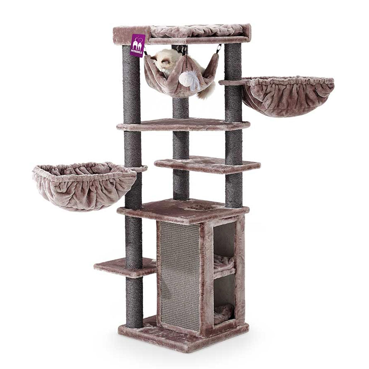 Premium 158cm Cat Tree for Large Cats - Kings & Queens Ramses Cat Tower with Scratching Posts & Perches - Perfect for Indoor Play & Climbing for Your Feline Friend