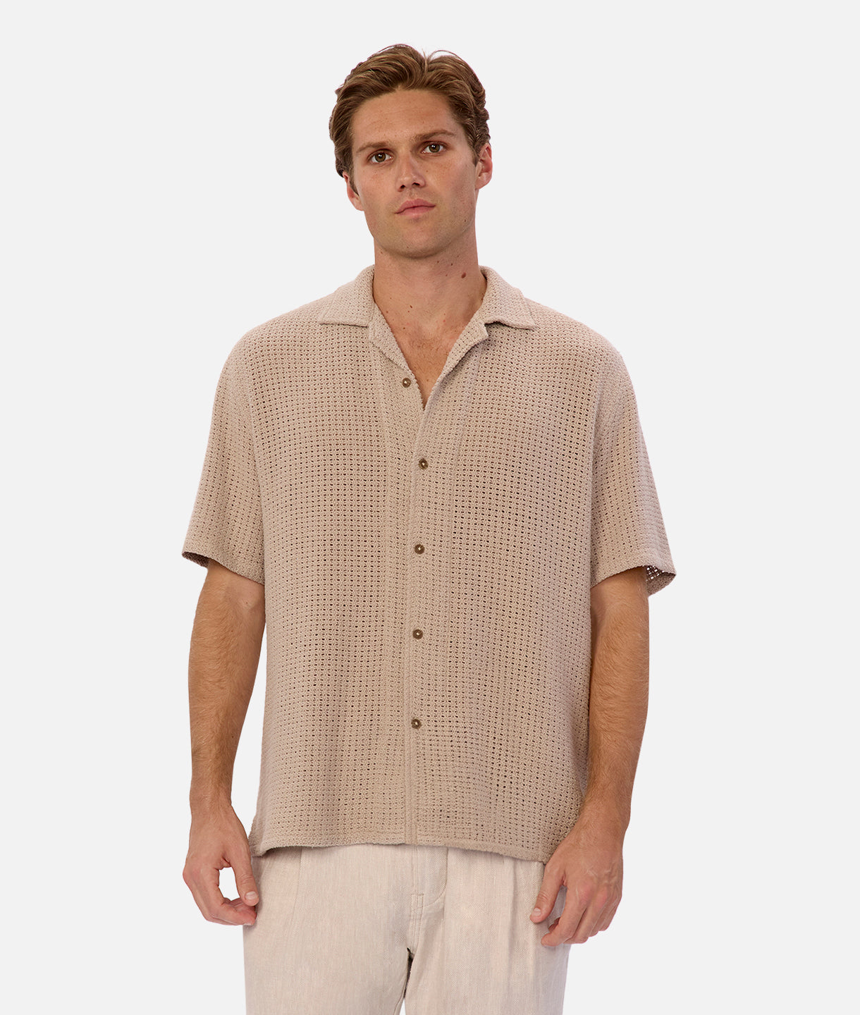 Egnazia Short Sleeve Shirt with Rope Detail - Casual Summer Tops for Men & Women - Perfect for Beach Outings, Vacation Wear and Everyday Fashion