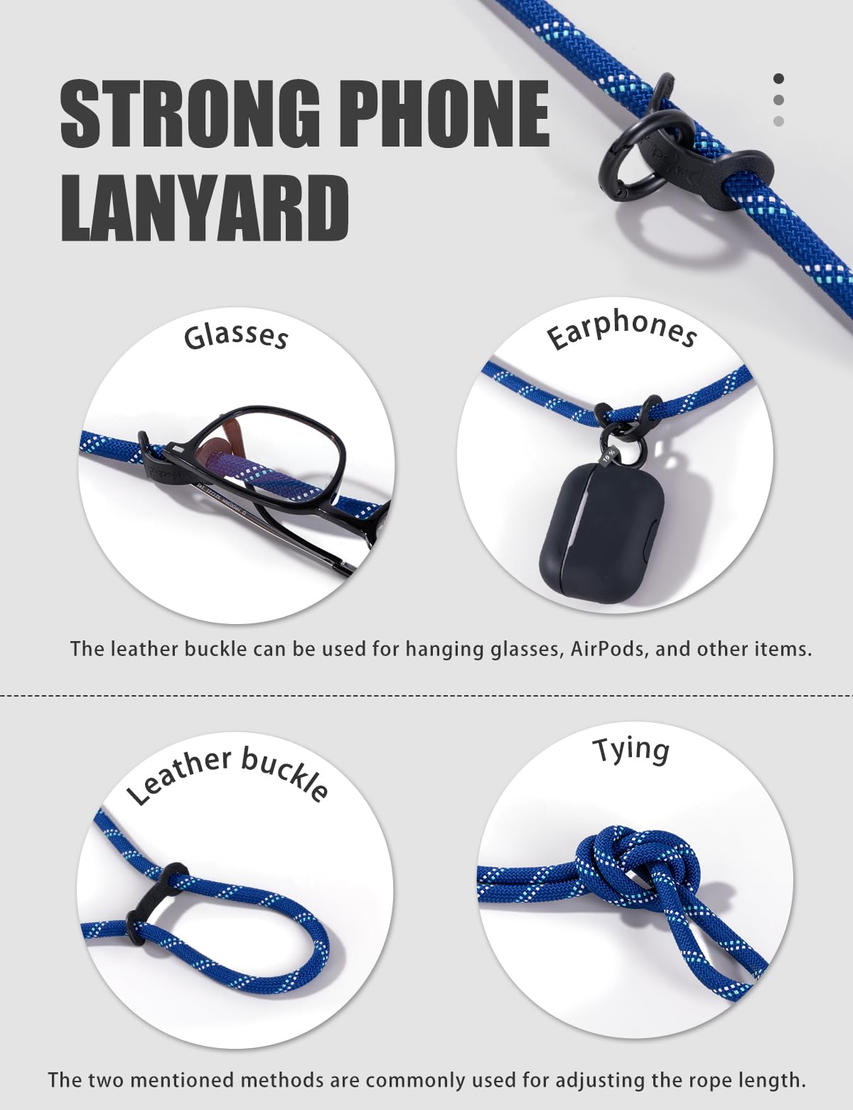 Universal Adjustable Phone Lanyard - Neck & Crossbody Strap for Phones (Black) - Perfect for Travel & Work