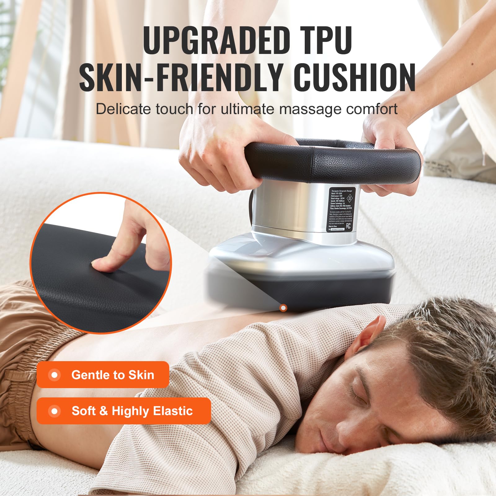 VEVOR Professional Chiropractic Massager with Heat & Adjustable Vibration - Handheld Therapeutic Body Massager for Back, Neck & Shoulder Pain Relief - Perfect for Home, Office & Travel Use