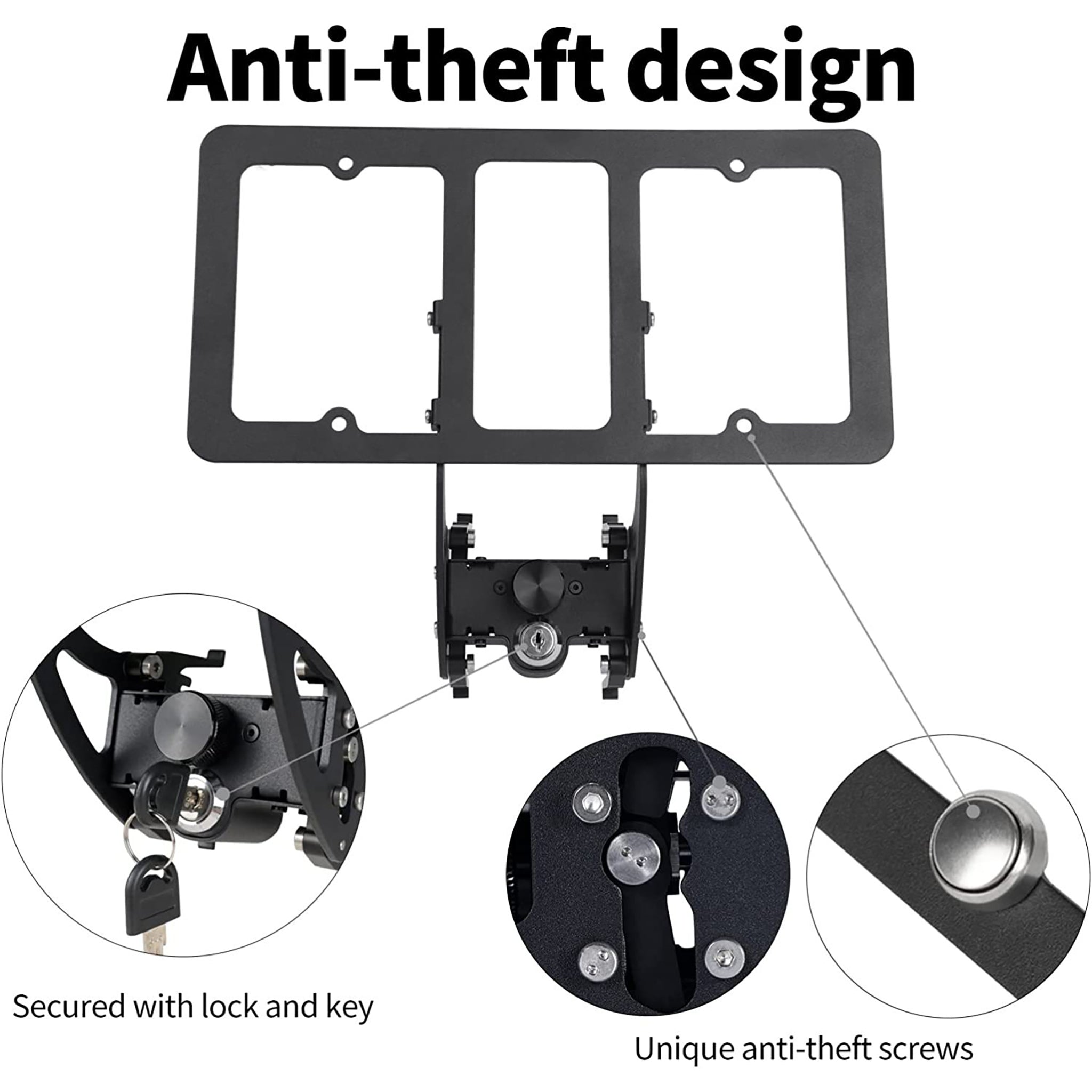 Premium Aluminum Anti-Theft License Plate Holder for Tesla Model 3, Model Y & Model 3 Highland – No Drill Installation – US/Canada Fit – Secure & Stylish Car Accessory for Parking & Road Trips