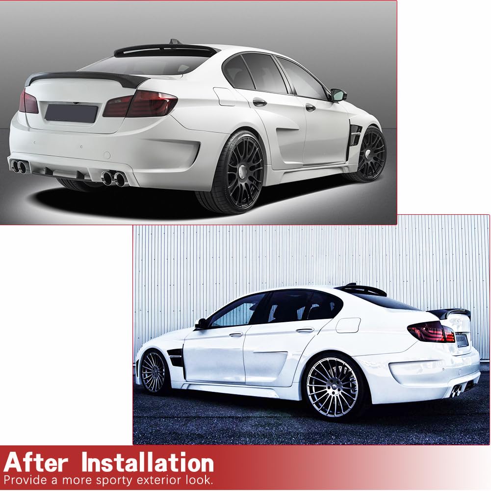 BMW 5 Series F10 Carbon Fiber Rear Trunk Spoiler (2011-2017) - Compatible with 520i 520d 528i 535i 550i M5 - Style 1 Deck Lip Boot Lid - Enhance Aerodynamics & Sporty Look for Sedan & Coupe Models