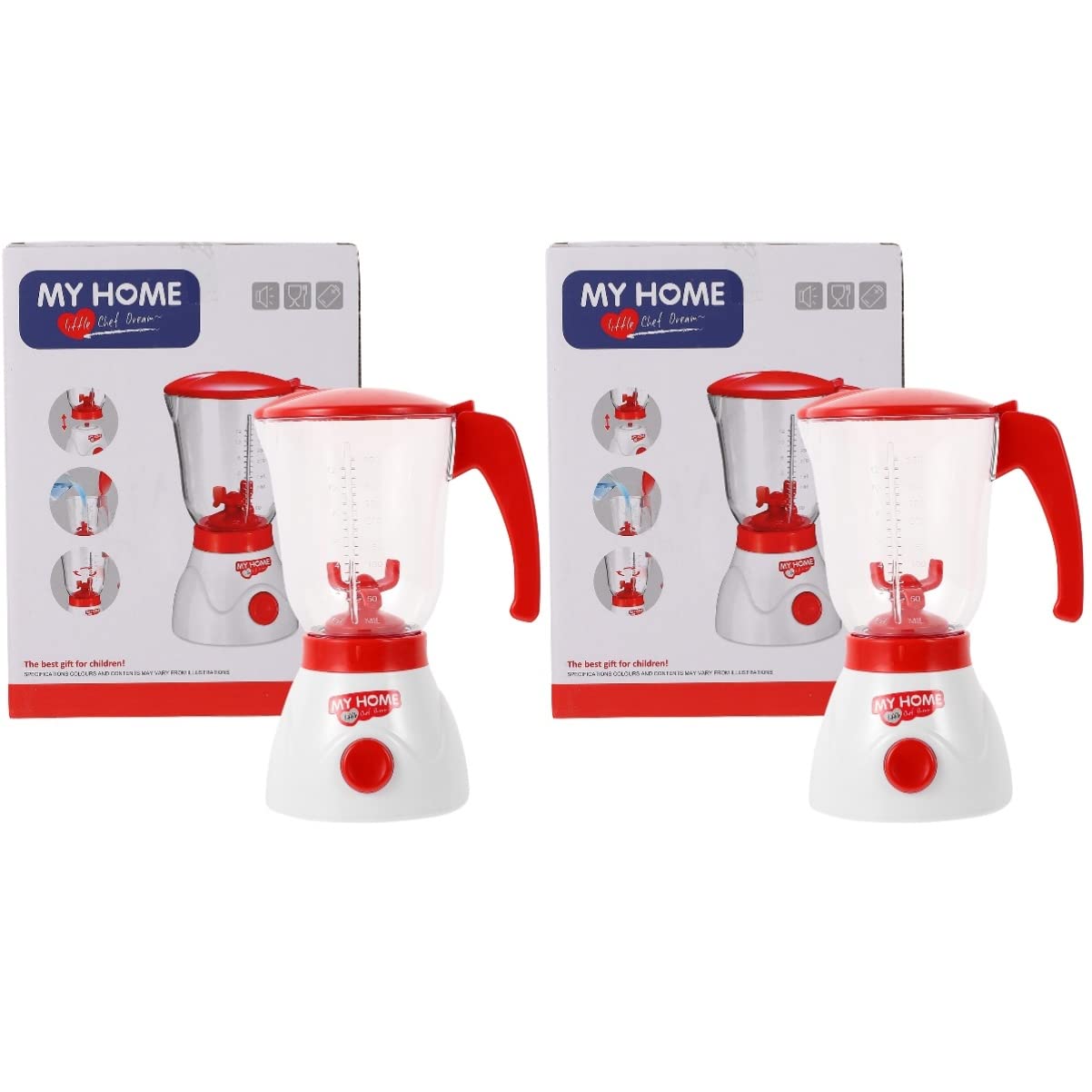 ARTIBETTER 2-Piece Pretend Play Fruit Blender Toy Set for Kids - Realistic Pretend Juicer & Blender Toy for Toddlers - Perfect for Imaginative Play, Kitchen Role Play & Early Learning Activities