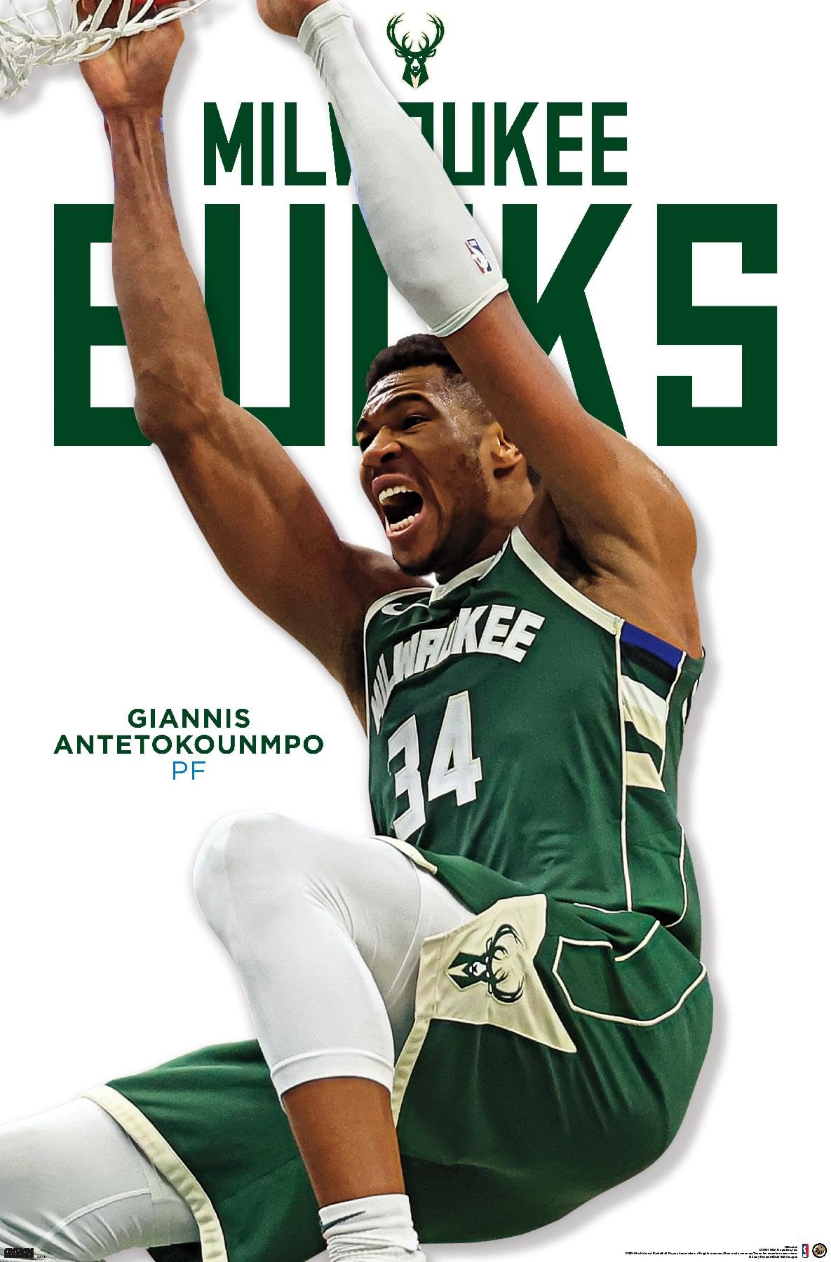 NBA Milwaukee Bucks Giannis Antetokounmpo Feature Series 24 Wall Poster - Premium Basketball Decor for Fans, Sports Room & Game Day Party