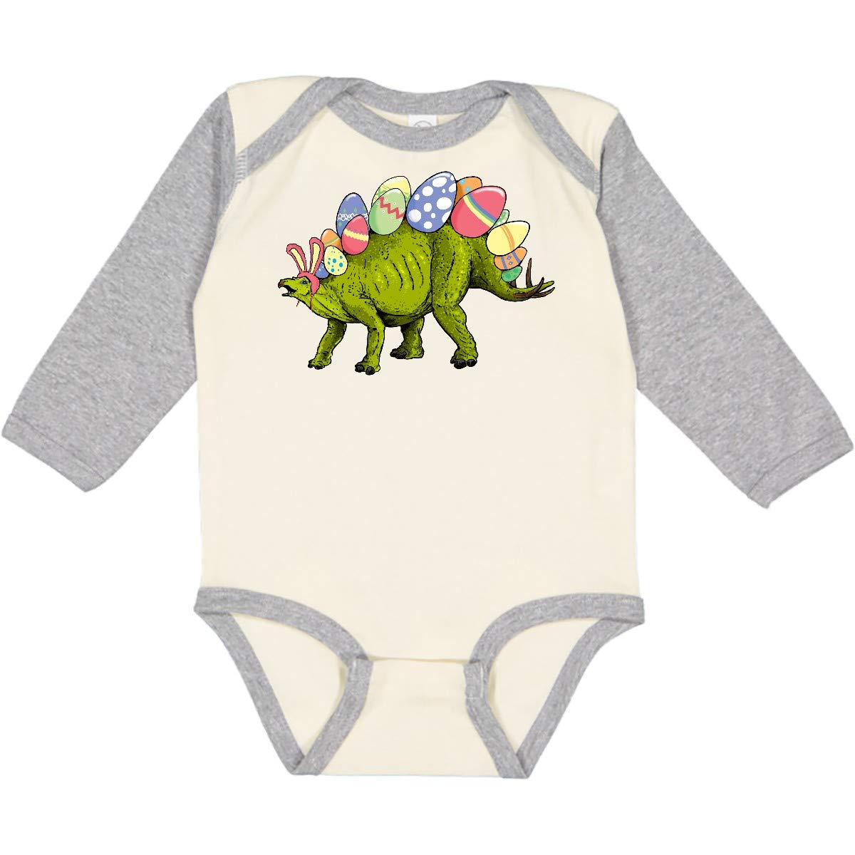 Easter Bunny Stegosaurus Creeper - Long Sleeve Baby Outfit for Easter Photos