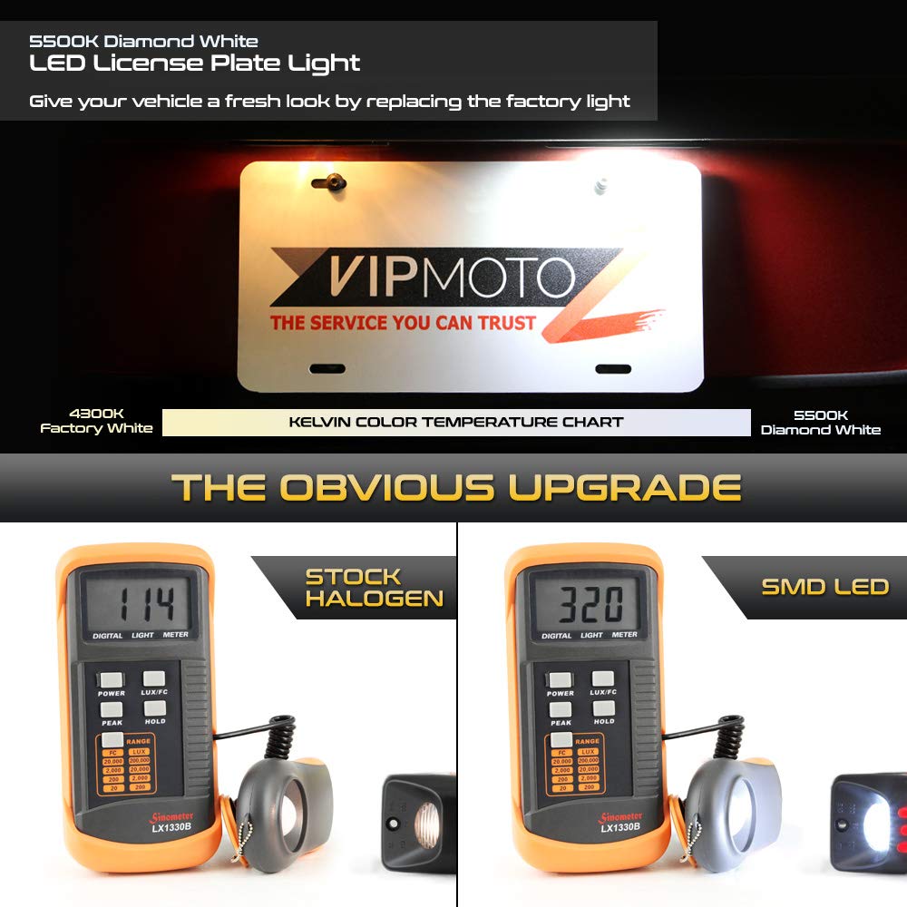 VIPMOTOZ Red OLED Neon Tube & Pure White SMD LED License Plate Light Assembly - Replacement for 1995-2004 Toyota Tacoma Pickup Truck - Enhanced Visibility & Style Upgrade for Night Driving & Custom Car Mods