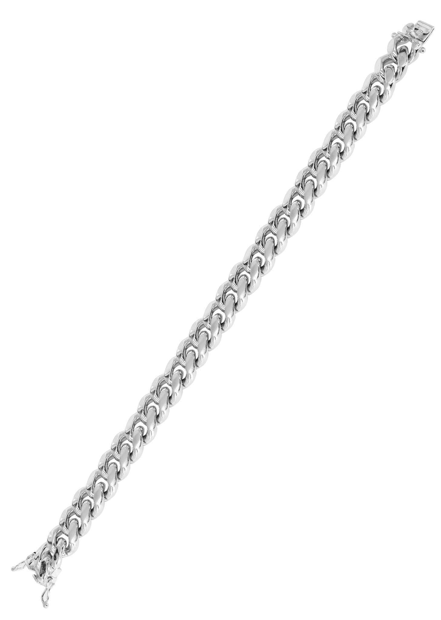 14K White Gold Solid Miami Cuban Link Bracelet for Women - Elegant Jewelry Gift for Birthday, Anniversary & Special Occasions