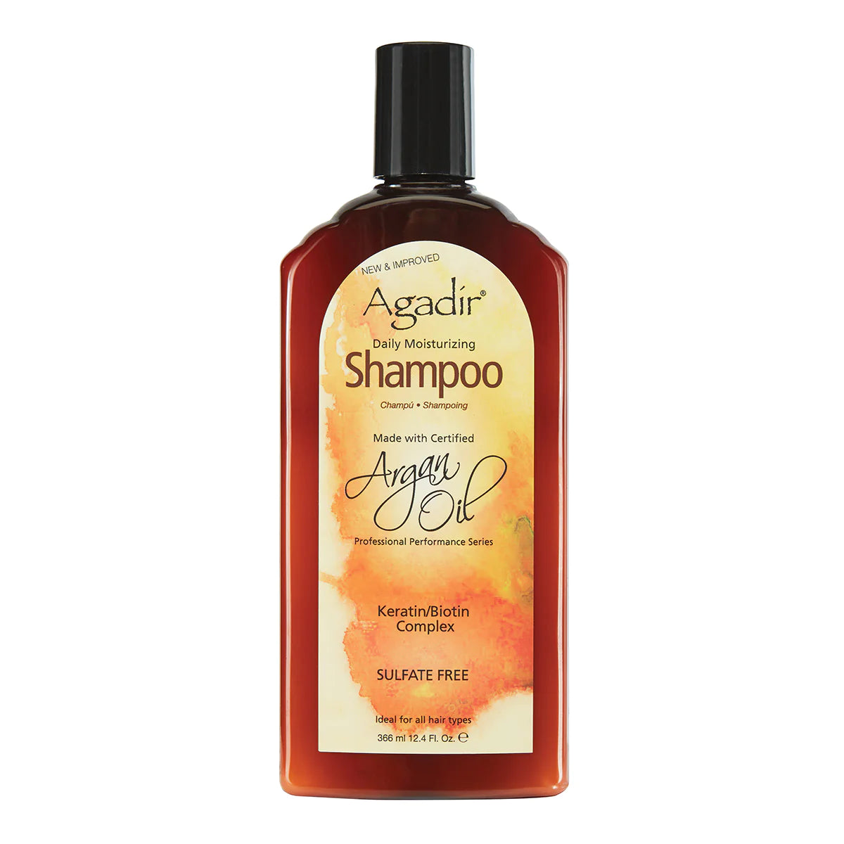 Agadir Argan Oil Daily Moisturizing Shampoo 12.4oz - Sulfate Free, Hydrating & Repairing for Dry, Damaged Hair - Perfect for Daily Use at Home & Salon