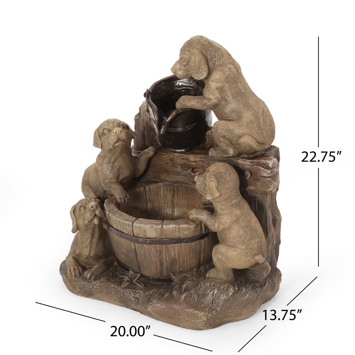 Christopher Knight Home Dimmock Outdoor Fountain - Light Brown Patio Water Feature for Garden, Yard & Backyard Decor | Relaxing Ambience for Outdoor Spaces