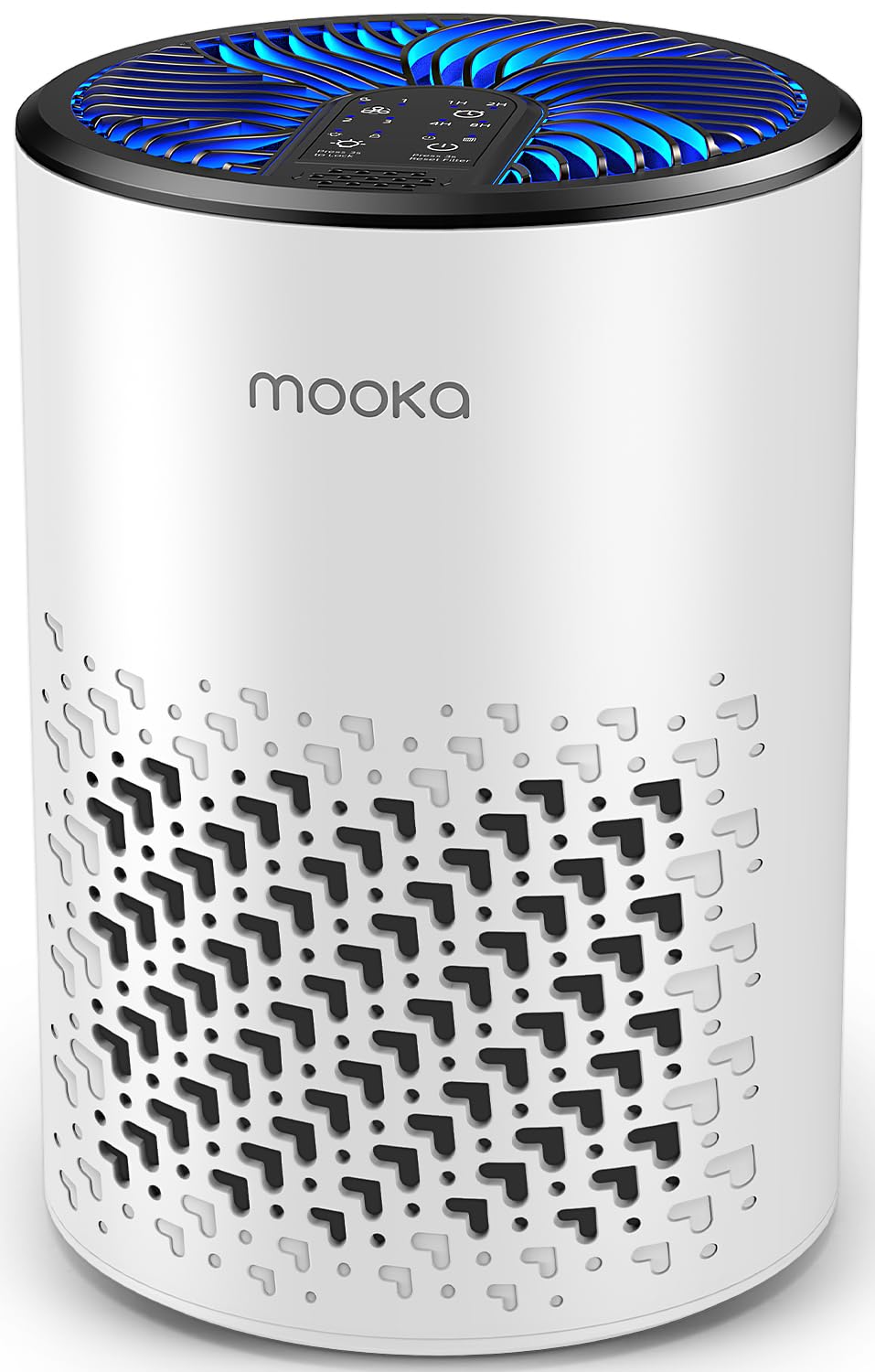 MOOKA HEPA Air Purifier for Bedroom & Home - White KJ067L Small Air Cleaner with Fragrance Sponge, Removes Smoke, Dust, Pollen, Pet Dander & Odors - Sleep Mode, Night Light & Timer - Perfect for Allergies, Asthma & Fresh Indoor Air