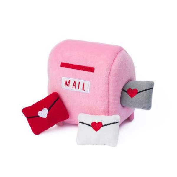 ZippyPaws Burrow Mailbox & Love Letters Plush Interactive Dog Toy - Fun Hide and Seek Game for Small & Medium Dogs - Perfect for Indoor Play & Training