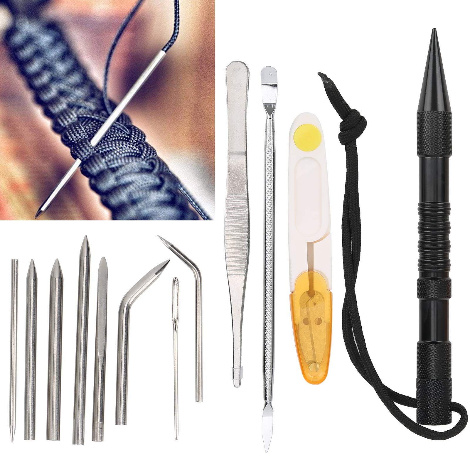 Aluminum Parachute Cord Needles Set - Heavy Duty Knitting Tools for Bracelets & Outdoor Gear | DIY Paracord Crafting, Survival Kits & Camping Accessories