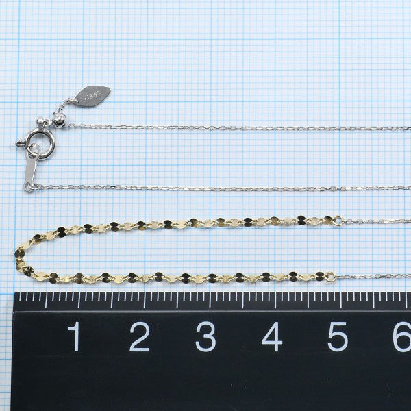18K White Gold & Yellow Gold Necklace for Women - Elegant Layering Jewelry Gift for Anniversary, Valentine's Day & Special Occasions