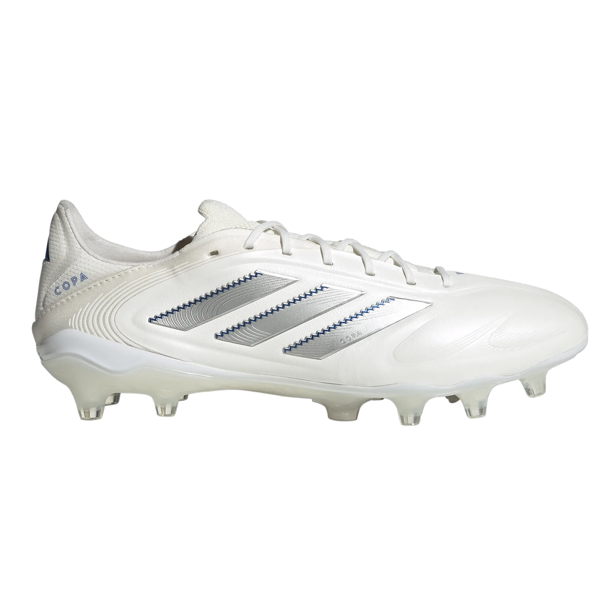 Adidas Copa Pure III Elite FG Soccer Cleats - White/Silver Metallic/Bright Royal - High-Performance Football Shoes for Firm Ground - Perfect for Professional Matches & Training Sessions