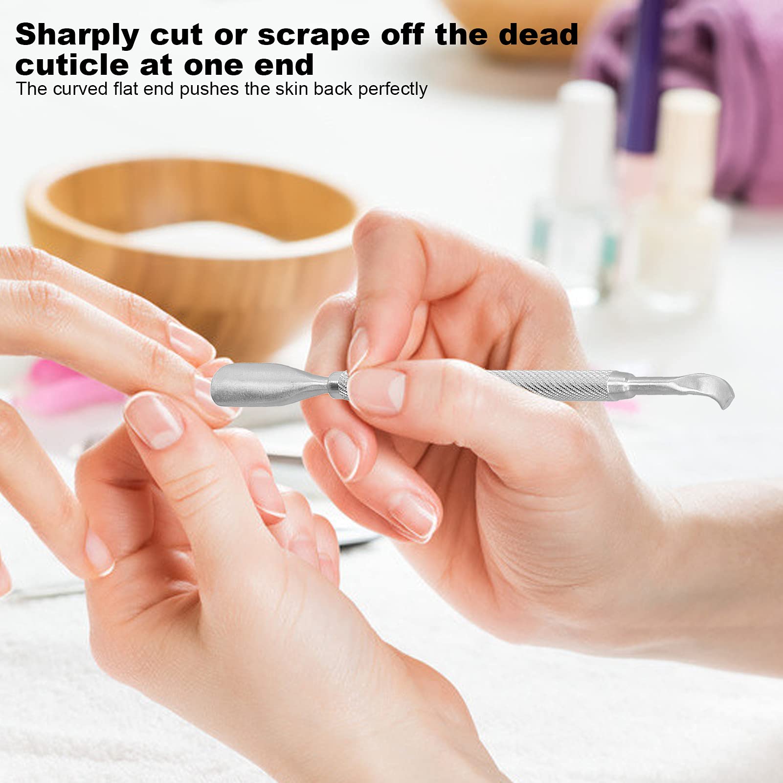 Professional Stainless Steel Nail Cuticle Pusher - Durable Manicure Tool for Nail Salons & Home Use - Perfect for Nail Care, Pedicures & DIY Manicures