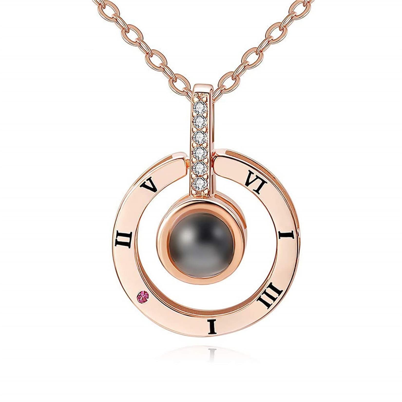 LIUBAI 925 Sterling Silver 'I Love You' Necklace in 100 Languages - Romantic Valentine's Day, Christmas & Birthday Gift for Her (Rose Gold) | Perfect for Anniversaries, Proposals & Special Occasions