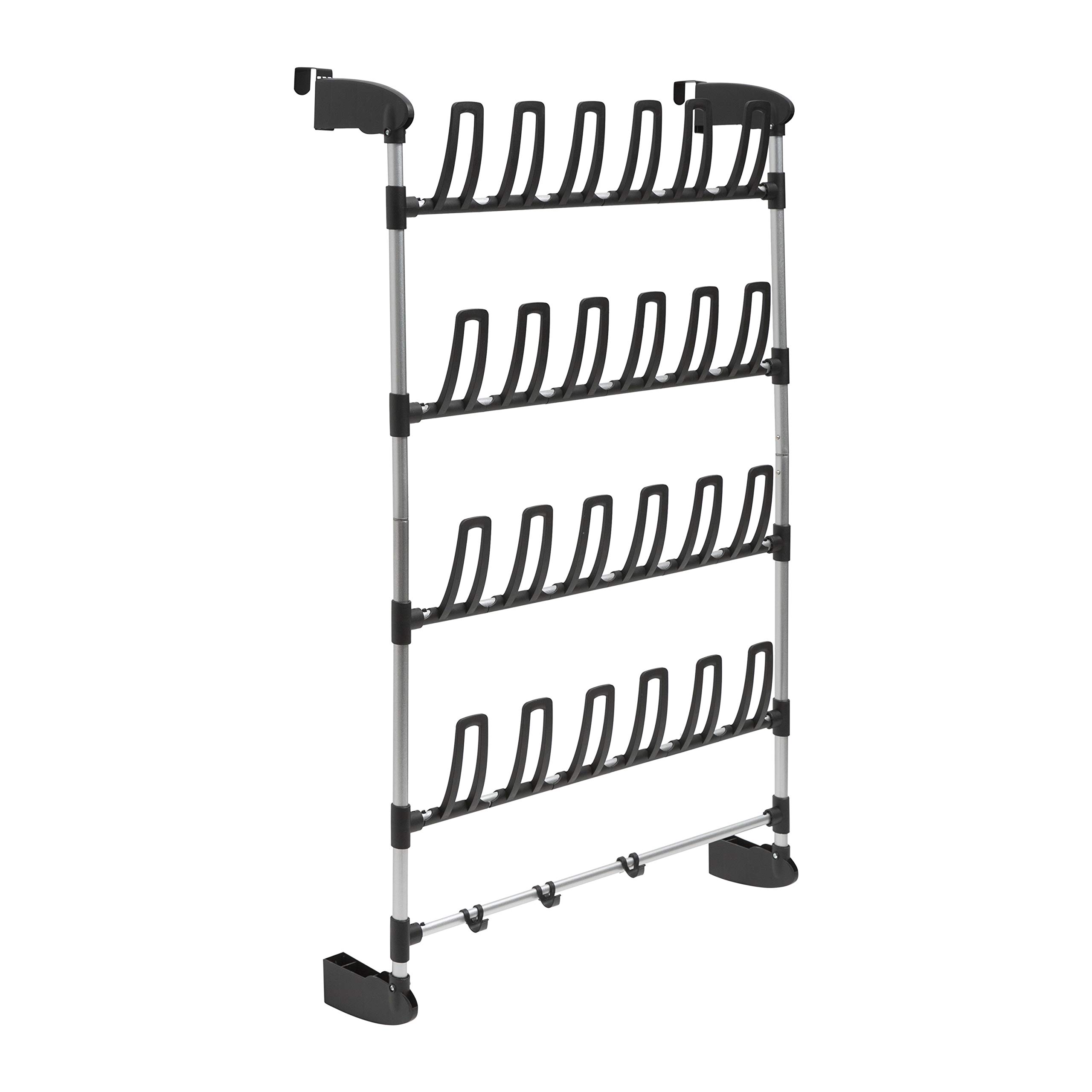 Neu Home Over The Door 12 Pair Shoe Organizer with Bottom Bar Bag Holder - Space Saving Closet Storage for Entryway, Bedroom & Dorm Organization