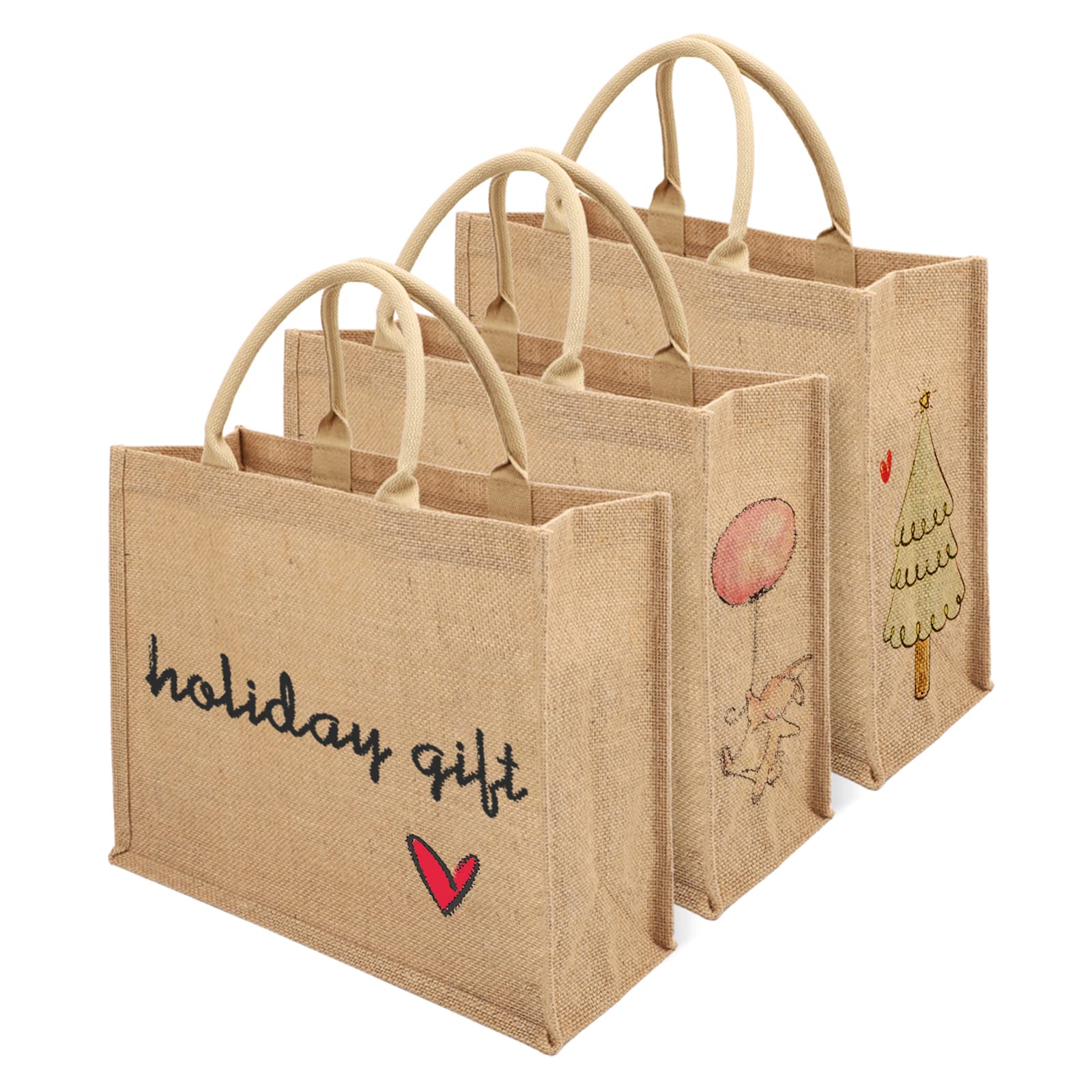 Segarty 12 Pack Large Reusable Jute Tote Bags - Eco-Friendly Burlap Canvas Gift Bags with Handles for Wedding, Bridesmaid, Grocery Shopping, Beach & Bachelorette Party | Bulk Blank Totes for DIY Crafts, Market Bags & Everyday Use