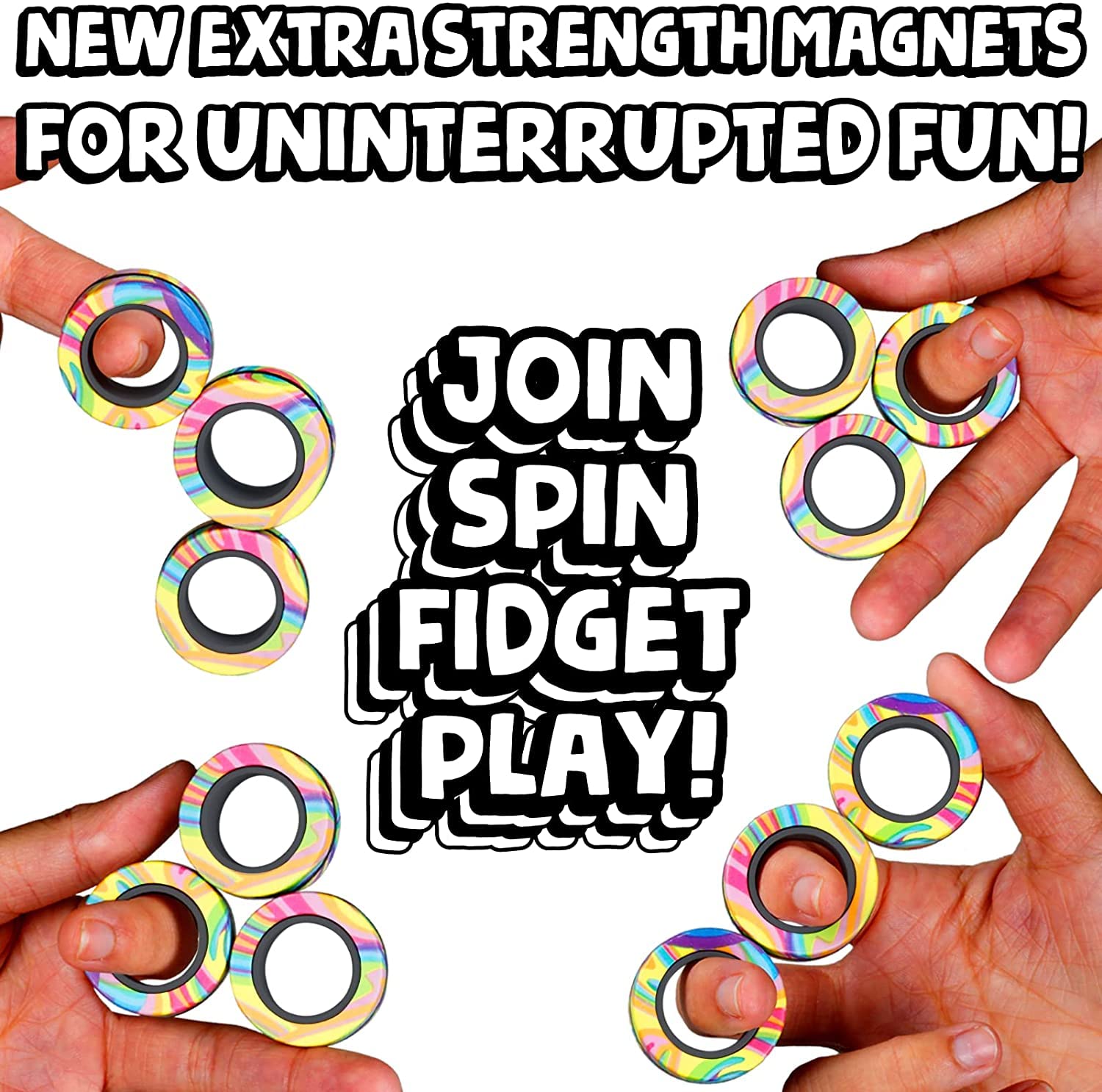 Steemjoey Magnetic Fidget Rings - Stress Relief & Anxiety Therapy Toys for ADHD, Adults & Kids - Perfect for Office, School & Travel - Fun Sensory Fidget Pack for Focus & Relaxation