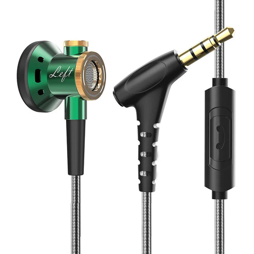 Premium Metal HiFi Flat Head Earphones with Microphone - Deep Bass Wired Headphones for Music, Gaming & Phone Calls - Perfect for Travel, Workout & Daily Commute