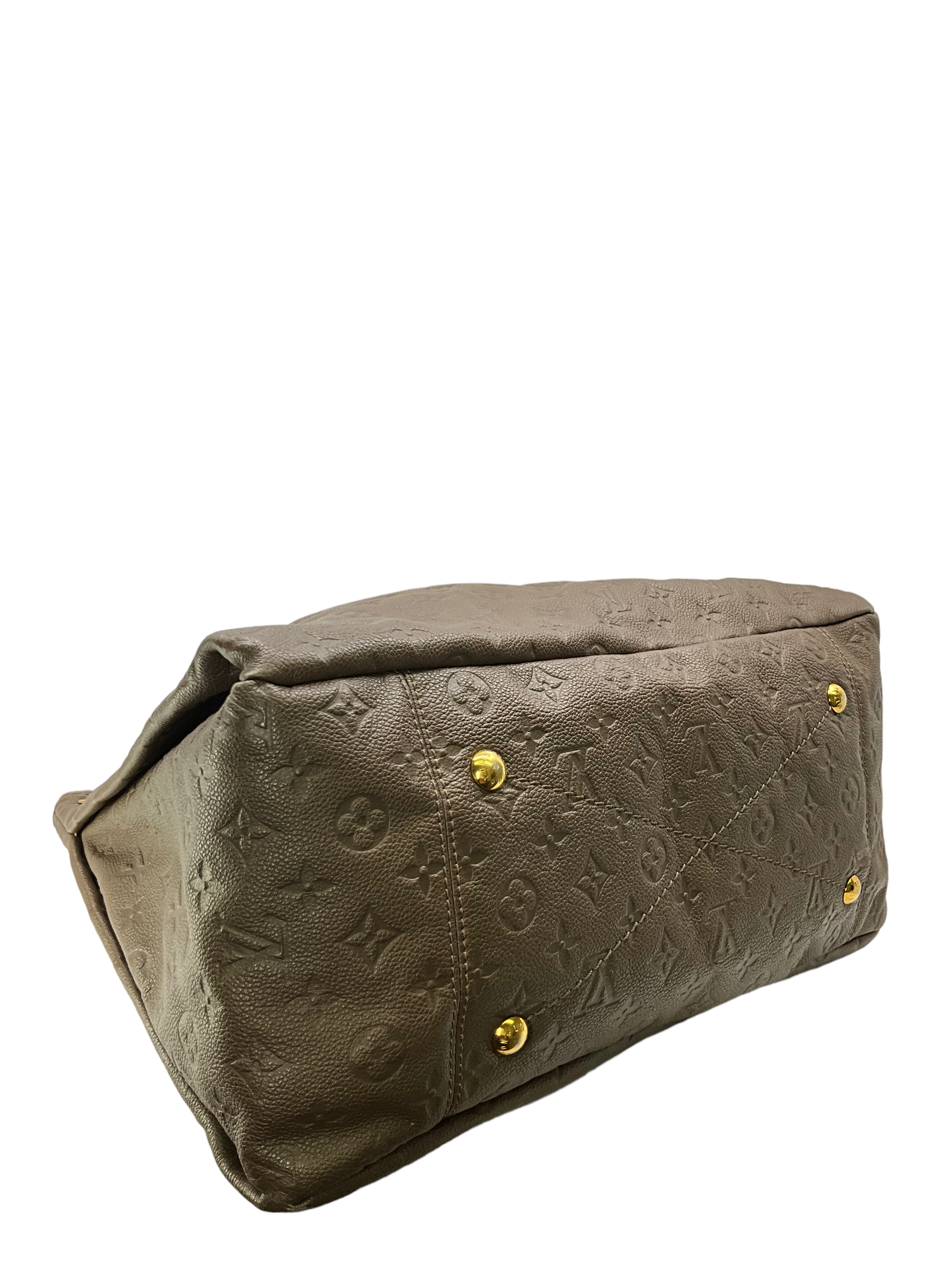 Louis Vuitton Artsy MM Monogram Empreinte Leather Handbag for Women - Brown Shoulder Bag with Zip Closure, Perfect for Work, Travel & Everyday Use