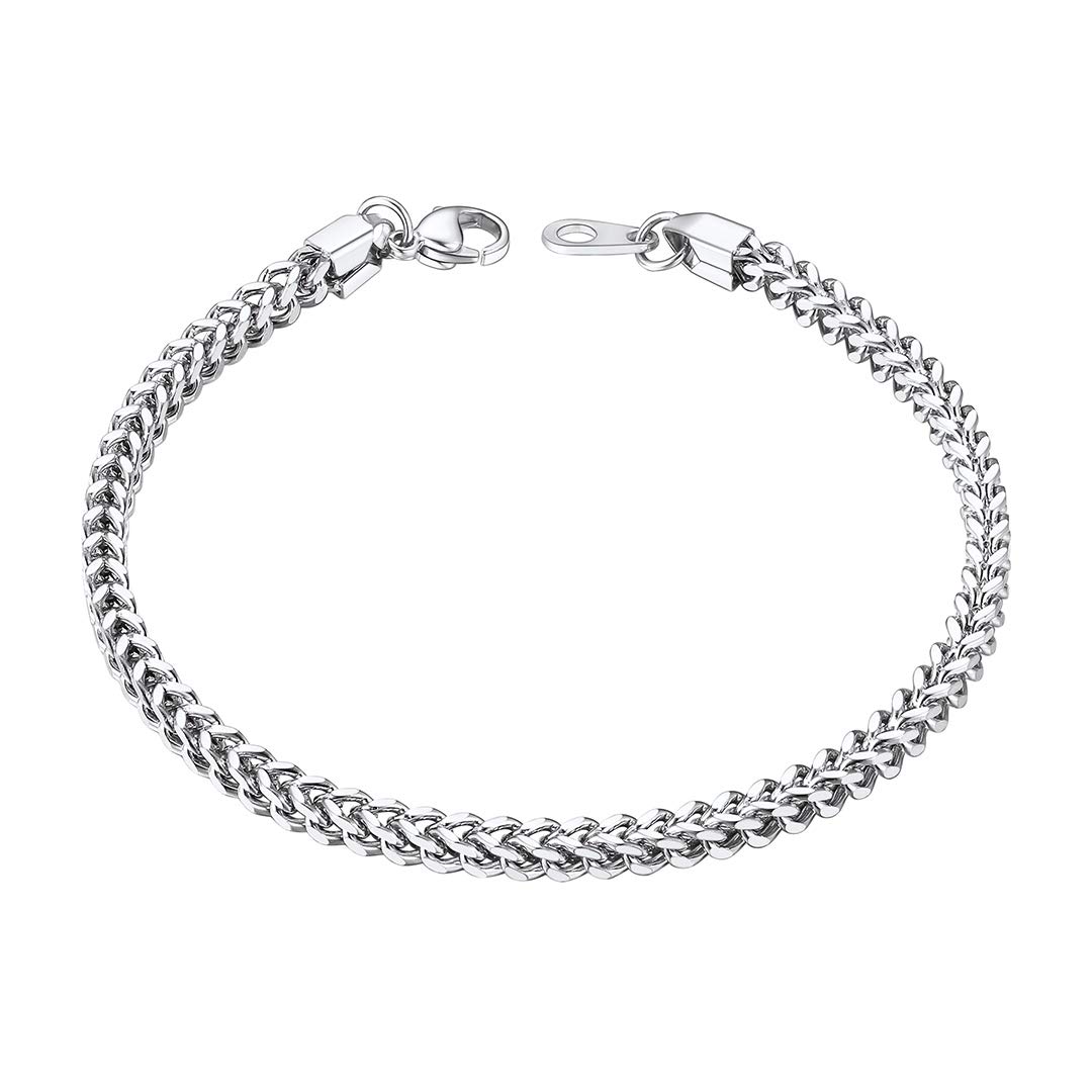 ChainsHouse Franco Chain Bracelet for Men & Women - 3mm to 6mm Stainless Steel or 18K Gold Plated Unisex Jewelry - Adjustable 7.5 to 8.3 Inches - Gift Box Included - Perfect for Anniversary, Birthday, Valentine's Day Gifts & Everyday Fashion Accessory