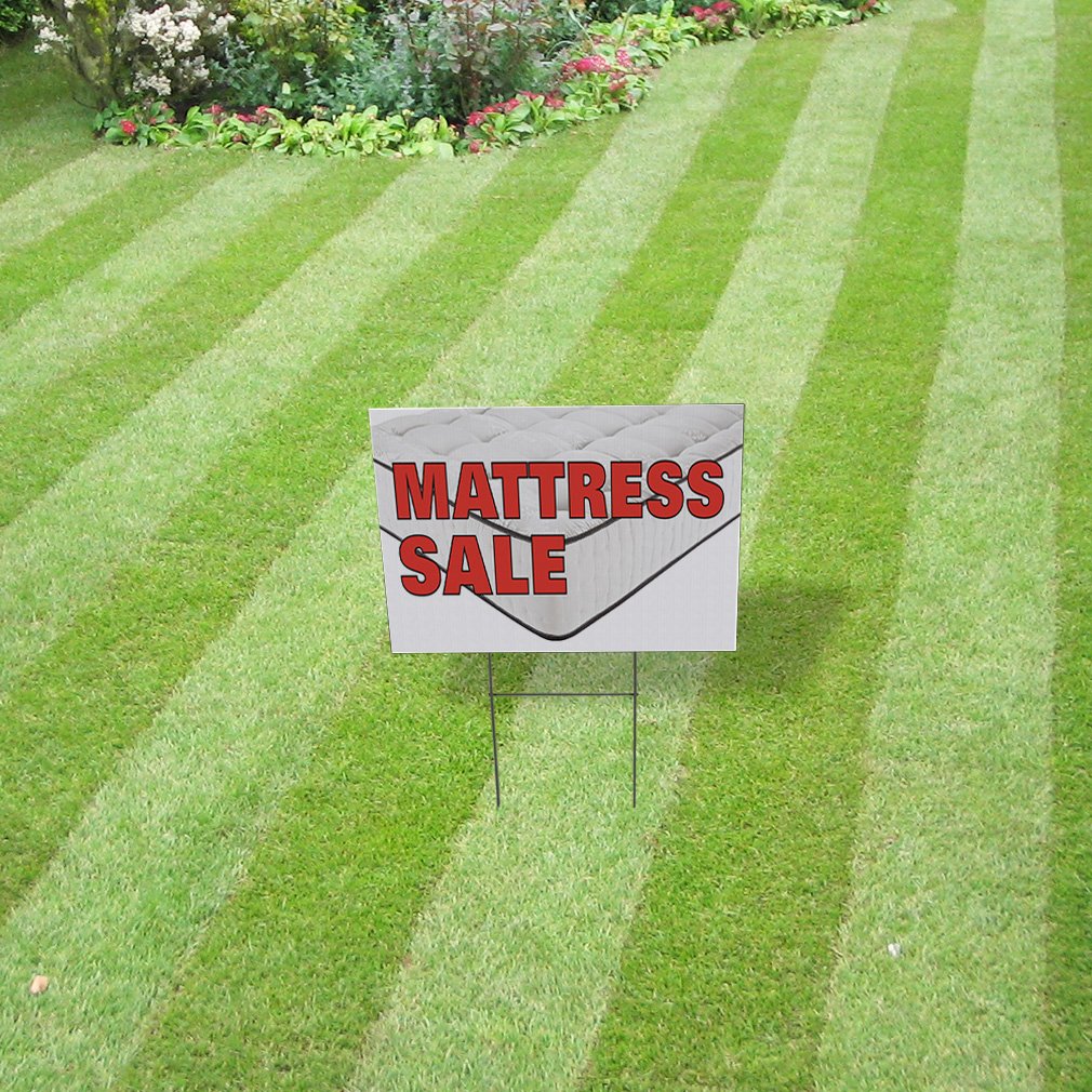 Waterproof 18x12 Inch Outdoor Yard Sign - Durable Mattress Sale Advertising for Lawn & Garden Stores - Single-Sided Print - Perfect for Promotions, Events & Seasonal Sales