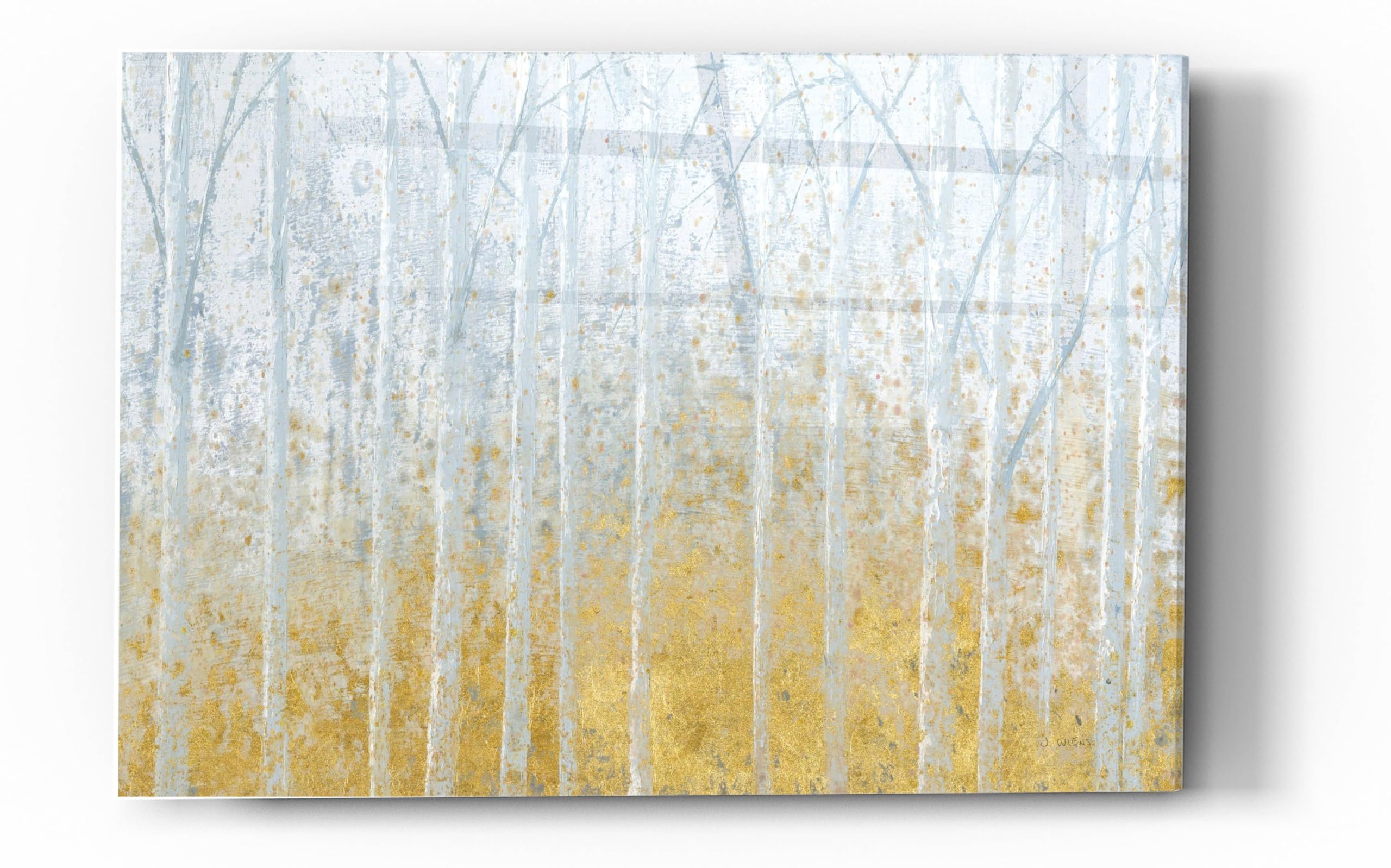 Epic Art 'Silver Water GOLD' by James Wiens - Premium Acrylic Glass Wall Art Painting 24x36 Inches - Perfect for Living Room, Bedroom & Office Decor