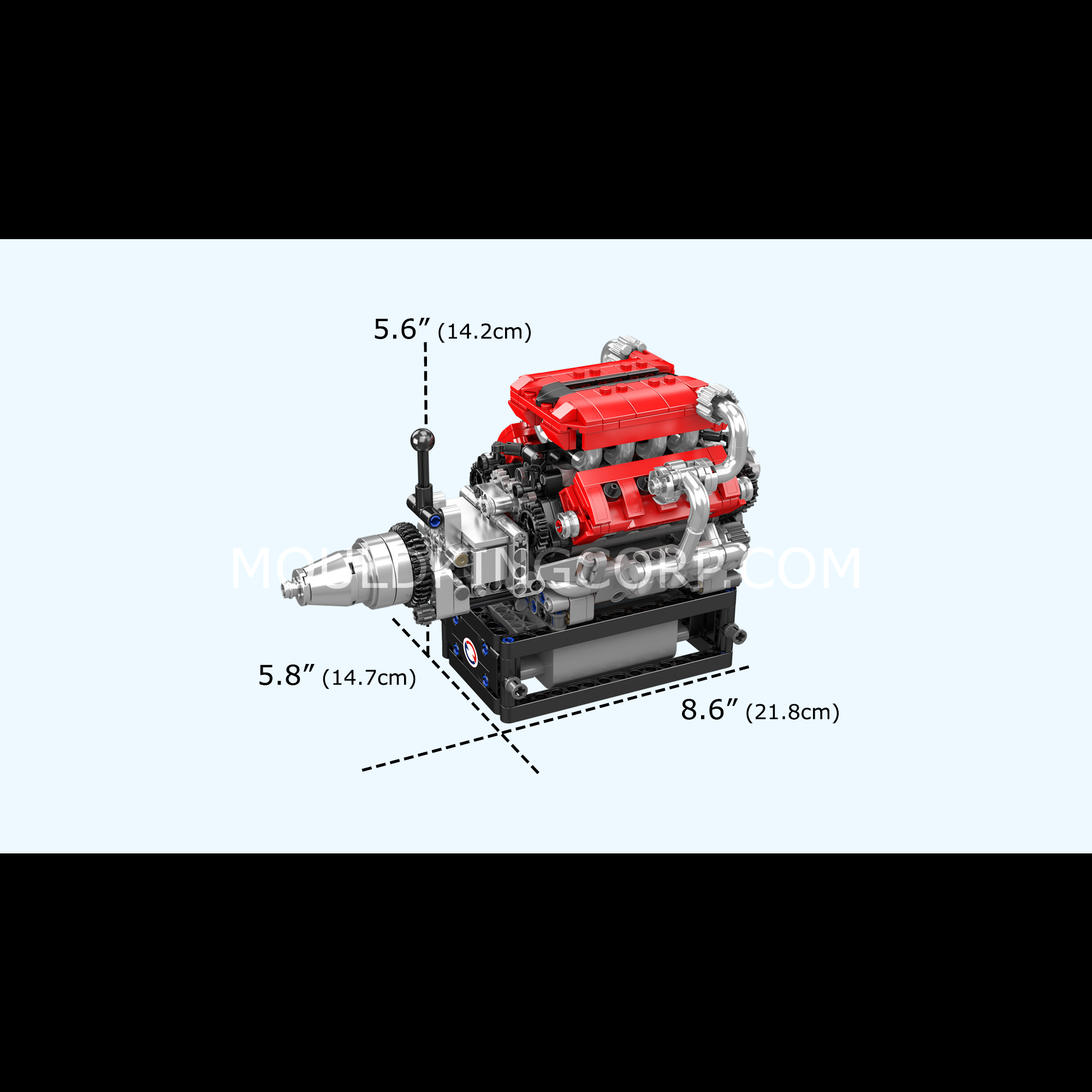 Mould King 10204 Italian V8 Engine Model Building Kit - 750 PCS DIY Construction Toy for Adults & Teens | STEM Educational Gift for Car Enthusiasts, Perfect for Home Display & Engineering Learning