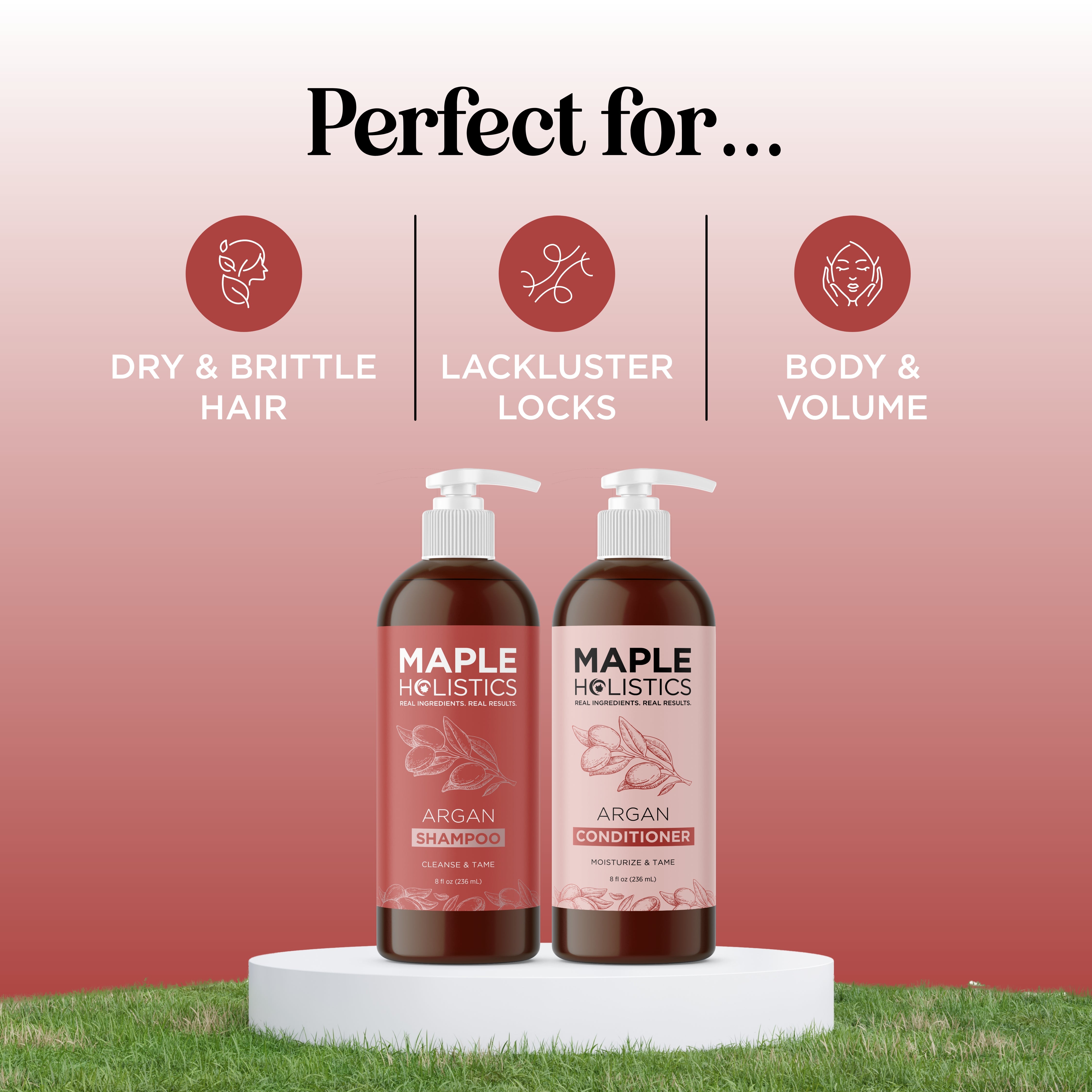 Pure Moroccan Argan Oil Shampoo & Conditioner Set for Dry, Damaged Hair - Sulfate-Free Hair Care Kit with Vitamin E - Perfect for Hydration & Repair at Home or Salon Use