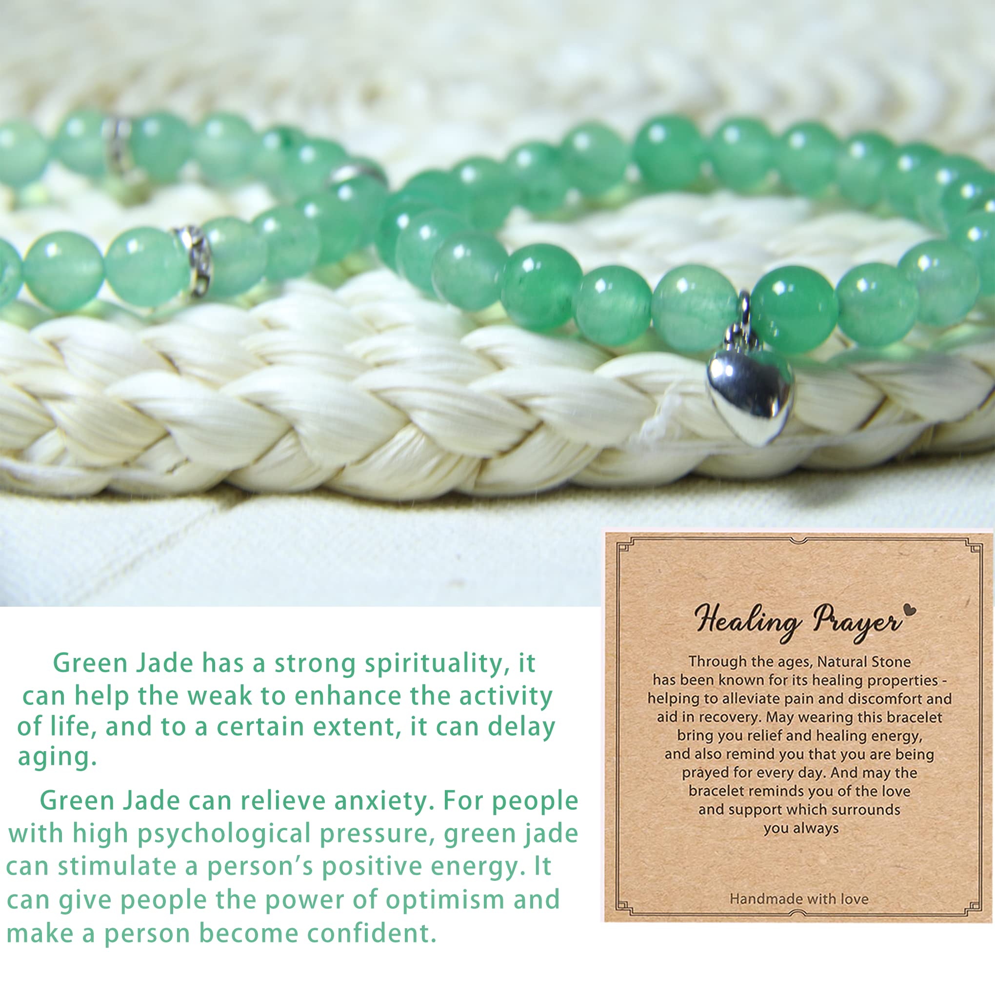 Healing Bracelets for Women - 8mm Green Aventurine Crystal Bracelet with Natural Stone Beads for Stress Relief, Yoga & Meditation | Spiritual Wellness Jewelry, Get Well Soon Gift for Her | Perfect for Daily Wear, Energy Healing & Positive Vibes