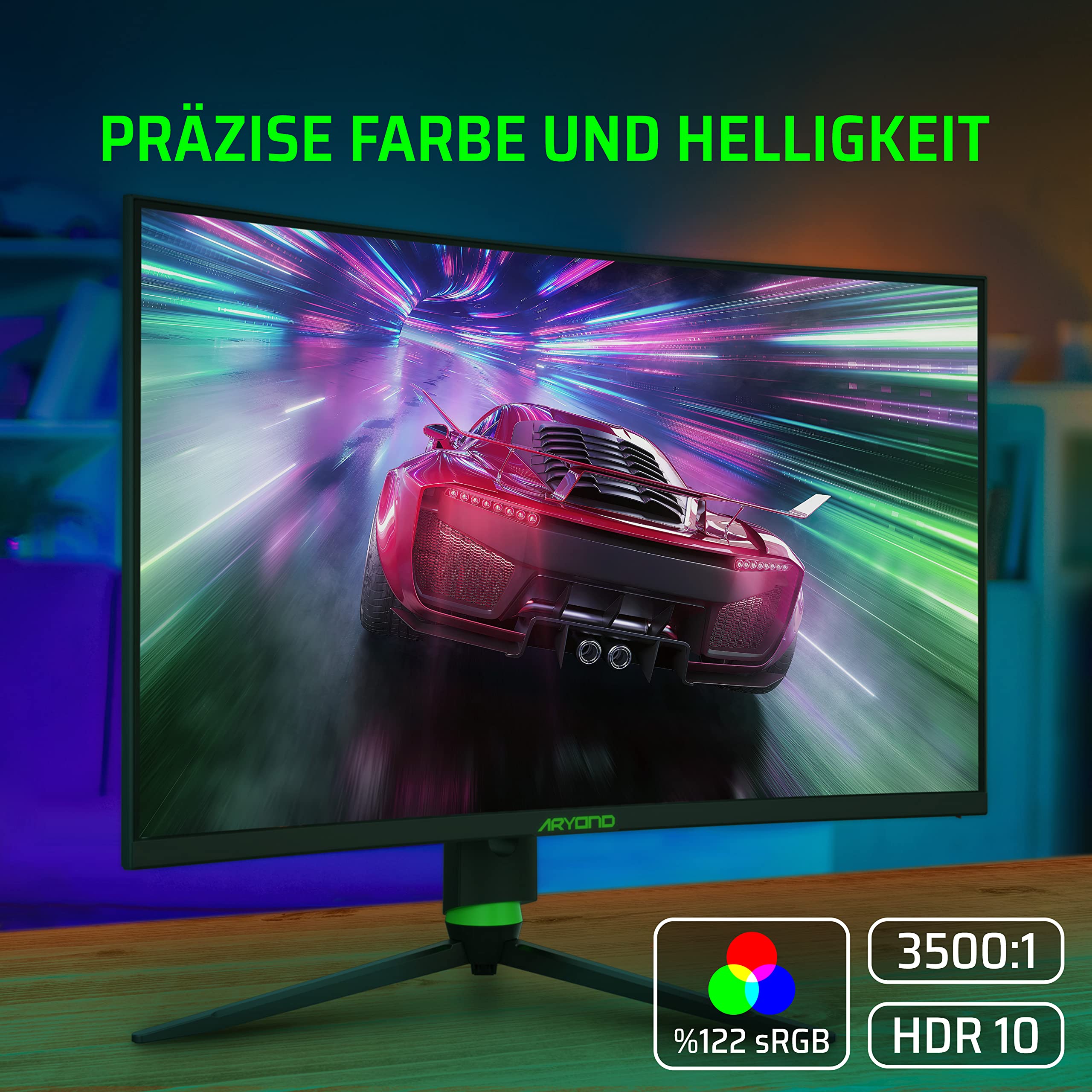 Aryond A32 V1.3 32-Inch Curved Gaming Monitor | 165Hz QHD (2560x1440) 1ms Response | HDR10, FreeSync & G-Sync Compatible | 119.9% sRGB | Built-in Speakers | Perfect for Competitive Gaming & Immersive Entertainment