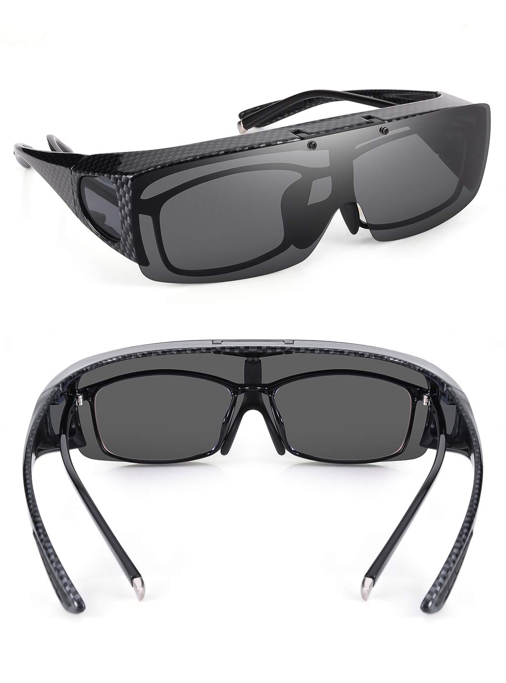 Polarized Flip-Up Over Glasses Sunglasses for Men & Women - UV Protection, Anti-Glare, Comfortable Fit for Driving, Fishing & Outdoor Activities