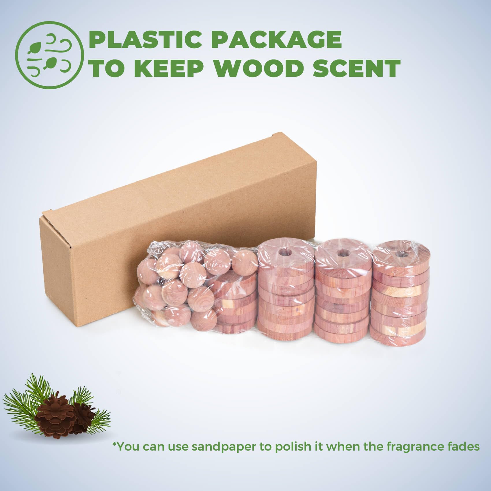 50 Pack Natural Cedar Balls & Rings for Clothes Protection - Moth Repellent for Closet, Drawers & Storage (30 Cedar Rings + 20 Cedar Balls) - Fresh Scent Cedarwood Blocks for Wardrobe, Dresser & Seasonal Clothing Storage