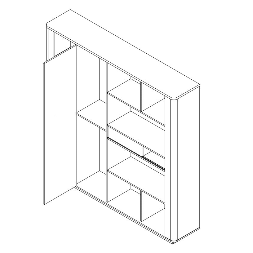 200cm ANDERSON Display Unit in Hazelnut & Beige - Modern Bookshelf for Living Room, Bedroom & Office Storage