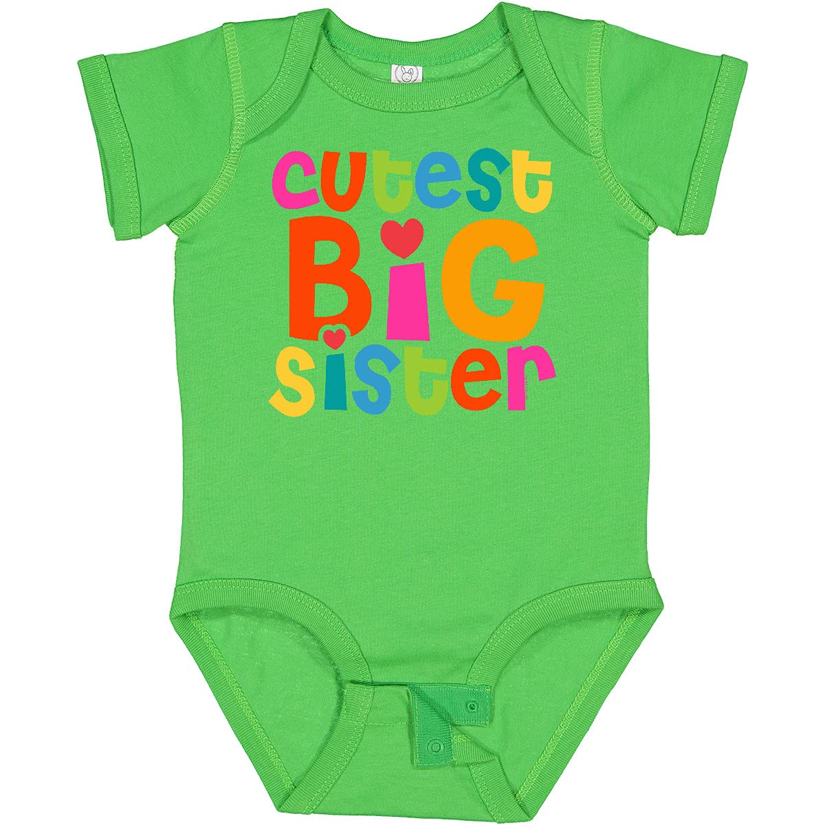 Inktastic Cutest Big Sister Baby Bodysuit - Soft Cotton Onesie for Newborn & Infant - Perfect Sibling Announcement & Family Photo Outfit