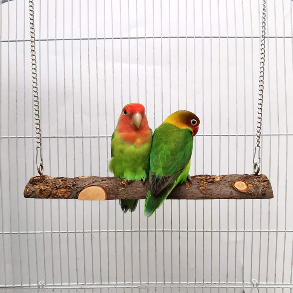 Natural Wooden Bird Swing for Parrots - Safe & Fun Cage Toy for Parakeets, Cockatoos, Cockatiels, Conures, Lovebirds, Canaries & Small Macaws | Perfect for Playtime, Exercise & Mental Stimulation in Bird Cages