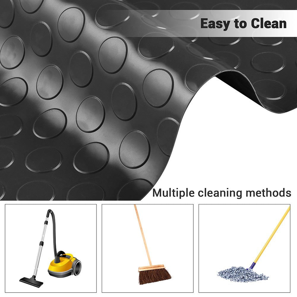 TheLAShop Heavy Duty Garage Flooring Mat - 6.5x19.5 ft Coin Pattern Vinyl Floor Tiles for Garage, Workshop & Basement - Durable, Easy to Clean & Slip-Resistant