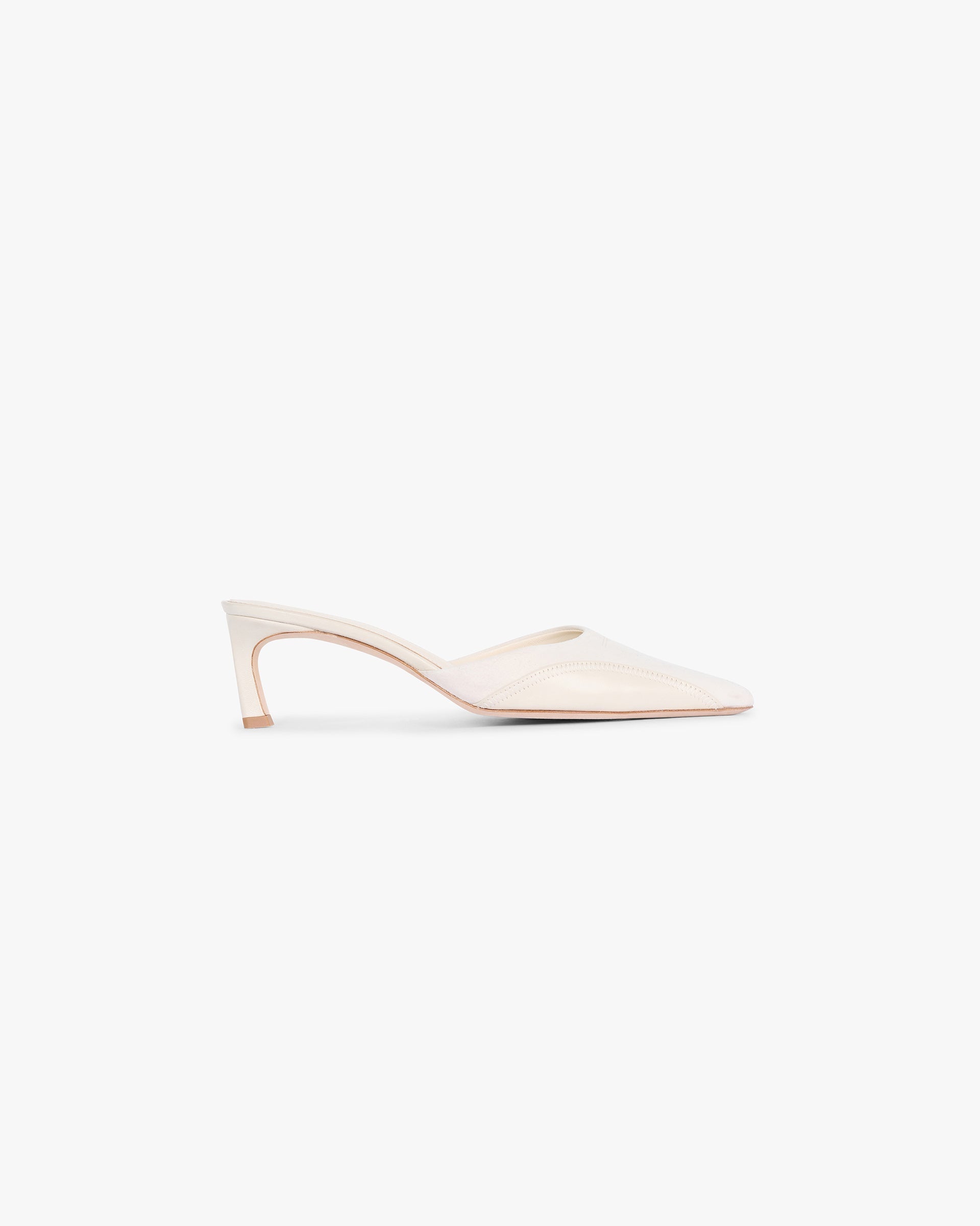 Elegant Pointed Mule Shoes in Ecru - Comfortable Women's Slip-On Loafers for Office, Casual & Party Wear