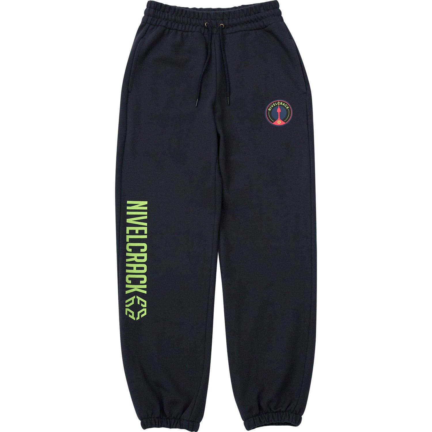 Nivelcrack Seoul Crest Sweatpants for Men - Comfortable Navy Blue Joggers with Stylish Embroidered Logo | Perfect for Gym, Lounge & Casual Wear