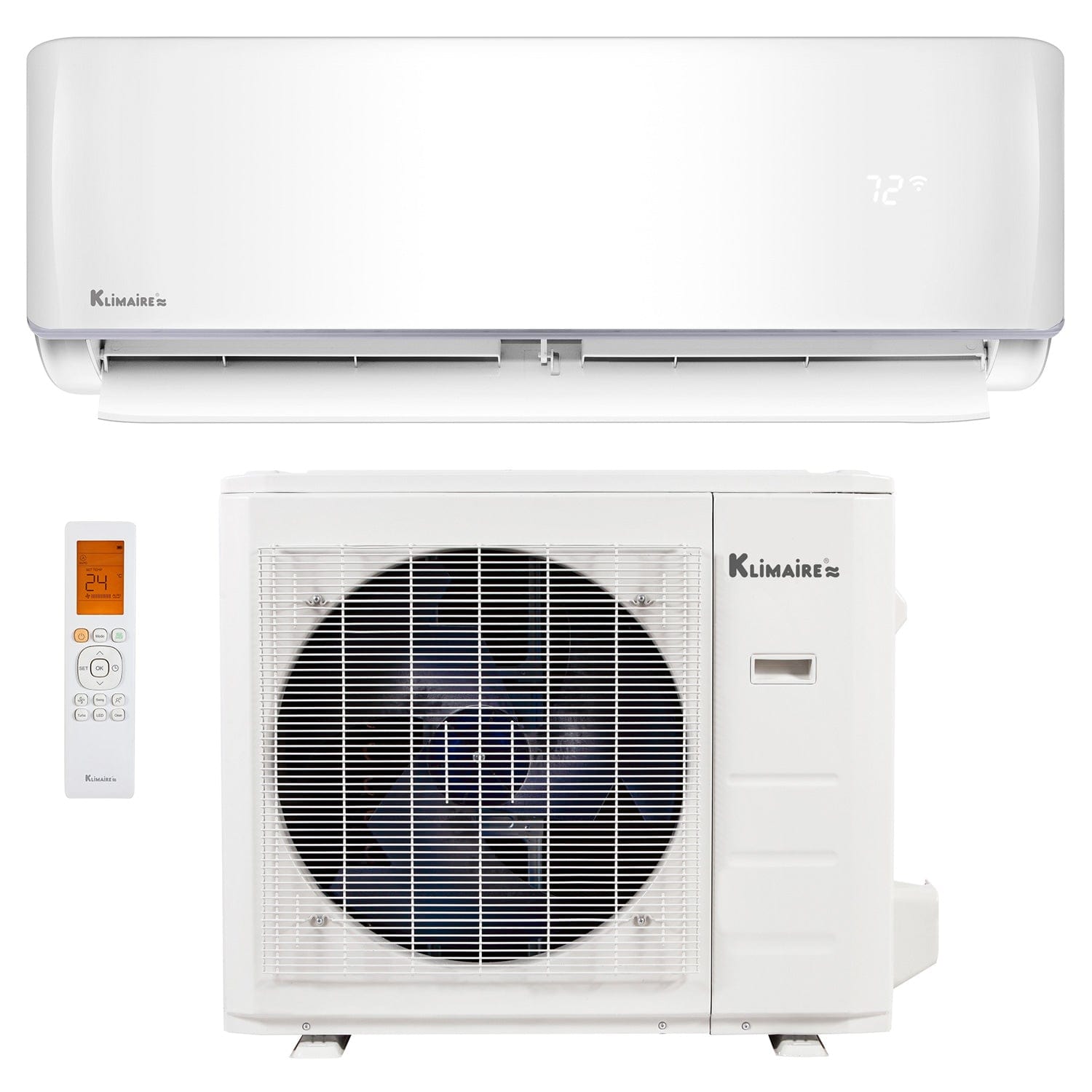 24,000 BTU Klimaire 21 SEER2 Ductless Mini Split Inverter AC Heat Pump with WiFi - 230V Energy Efficient Cooling & Heating System for Home, Office, or Garage