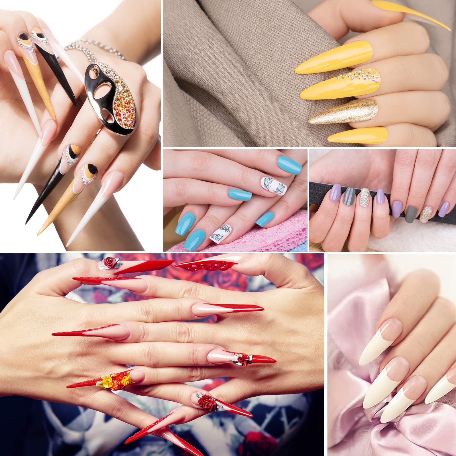 Professional Acrylic Nail Kit for Beginners - 10 Color Powder Set with Brushes | Nail Extension & Manicure Supplies for Salon & Home Use