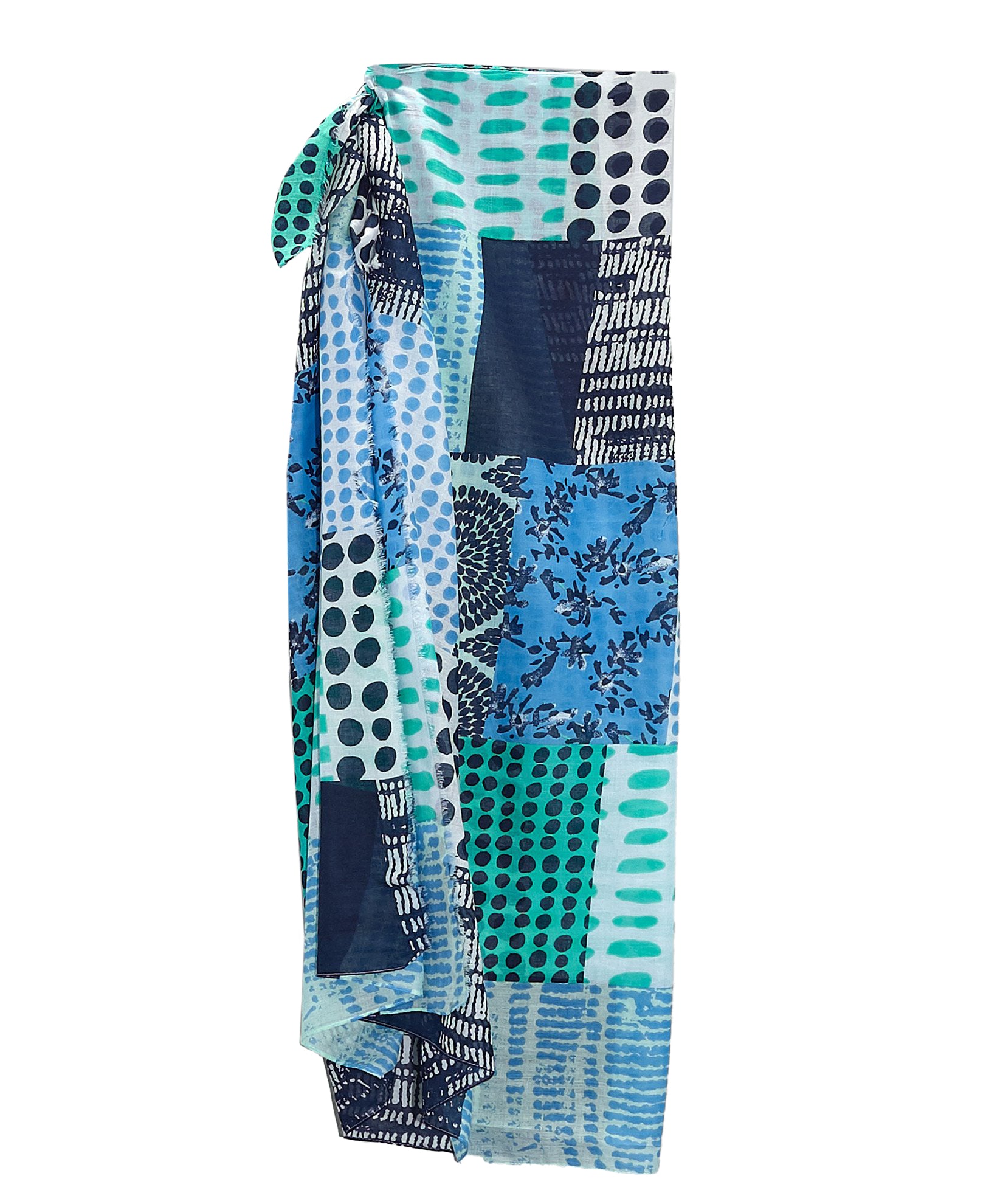 Stylish Patchwork Sarong Wrap - Boho Beach Cover-Up, Summer Skirt & Scarf - Perfect for Vacations, Poolside & Festivals