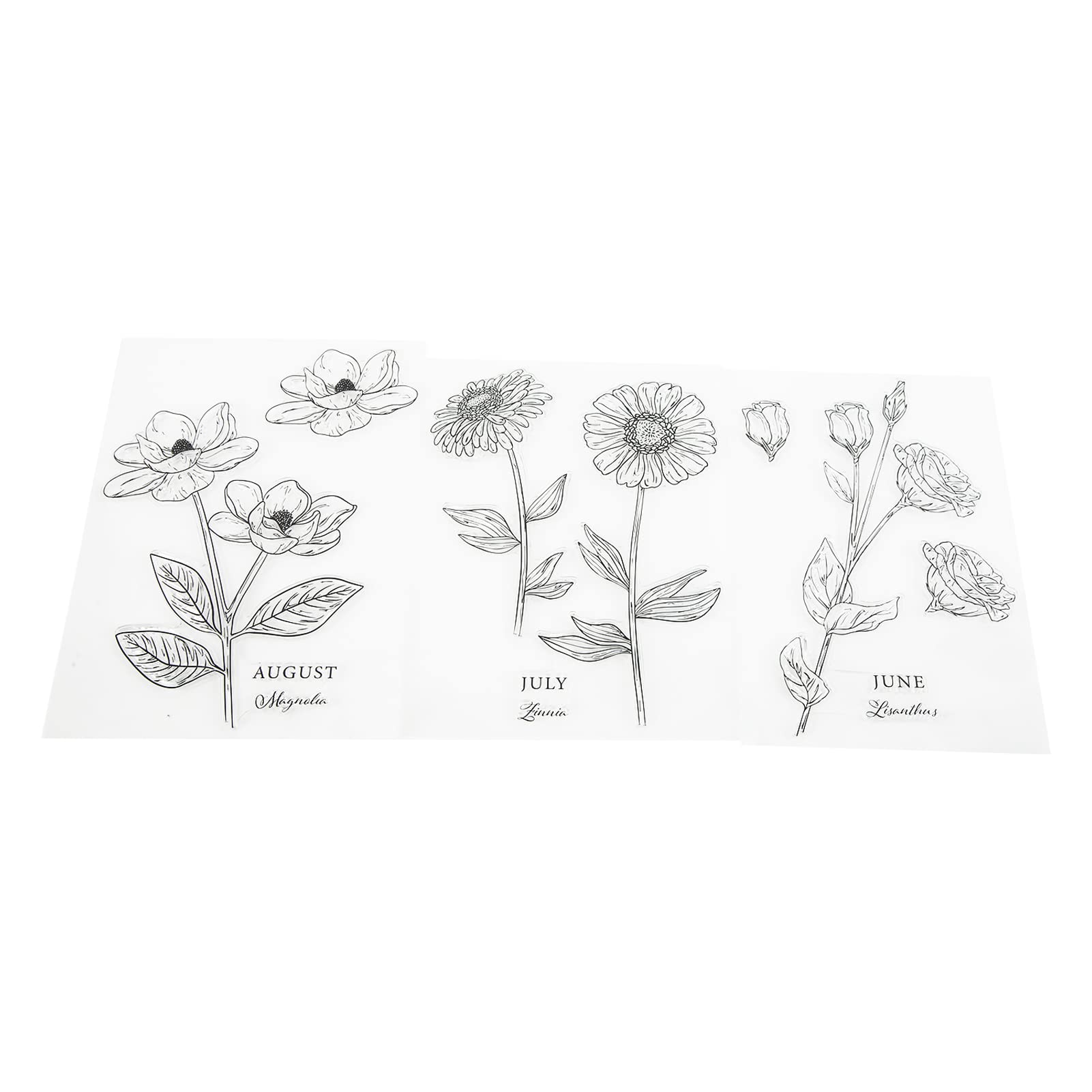 Aliseghpe 3-Piece Transparent Stamp Set - DIY Floral Clear Stamps for Card Making, Scrapbooking & Photo Album Decoration | Reusable Stamps with 3 Unique Flower Patterns | Perfect for Wedding Invitations, Journals & Craft Projects