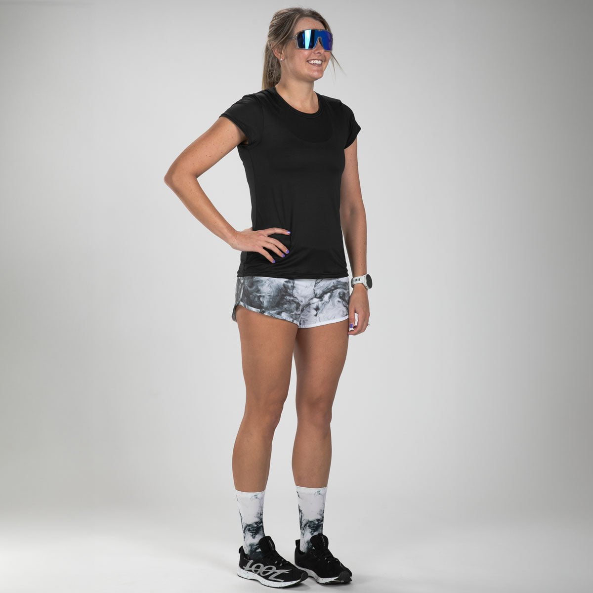 Women's Elite Running T-Shirt - Breathable Moisture-Wicking Workout Top for Gym & Outdoor Sports | Black