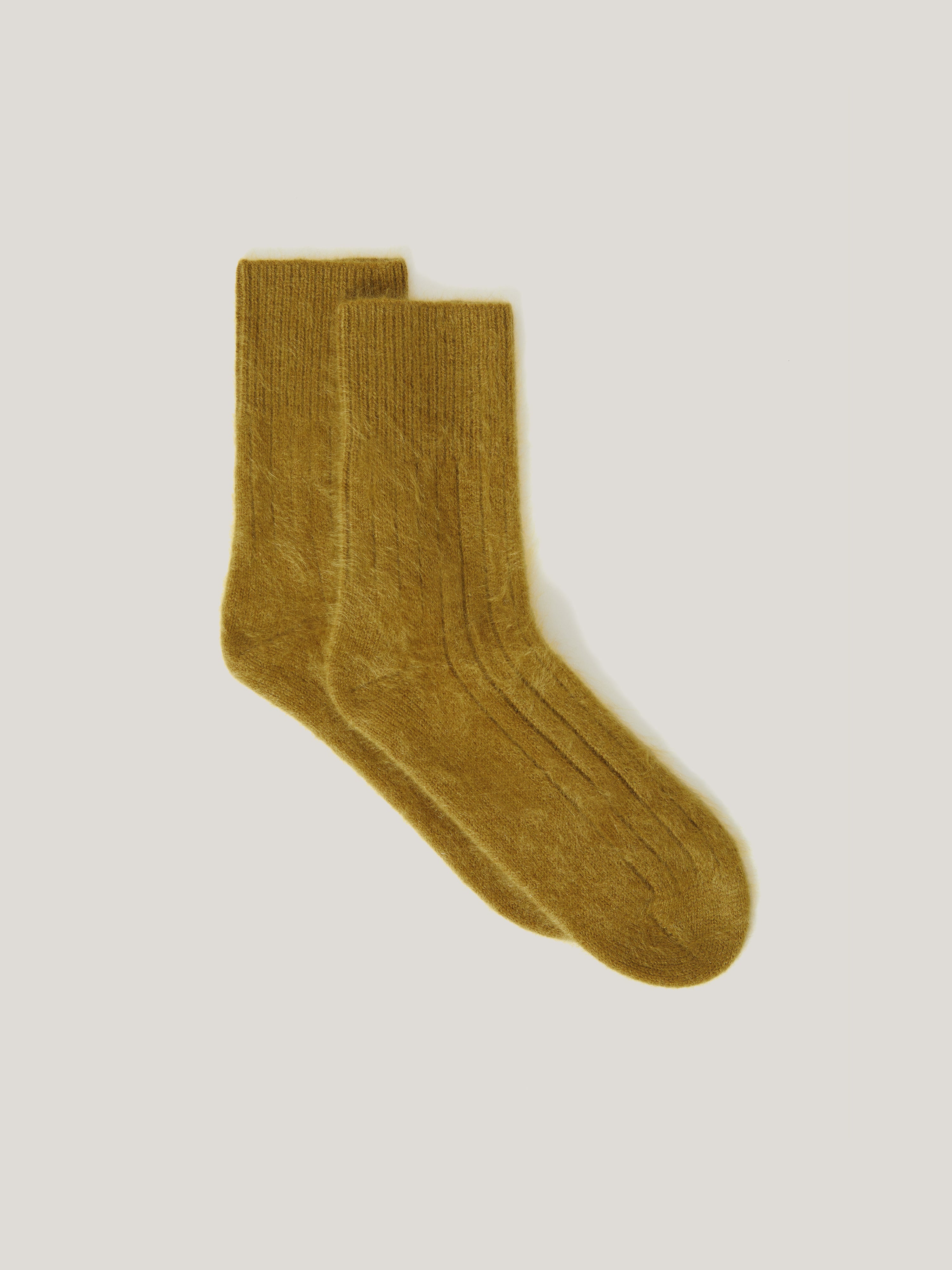 Premium Halo Cashmere Socks for Women & Men - Soft Green Winter Warm Wool Blend Socks - Cozy Home, Office & Outdoor Wear