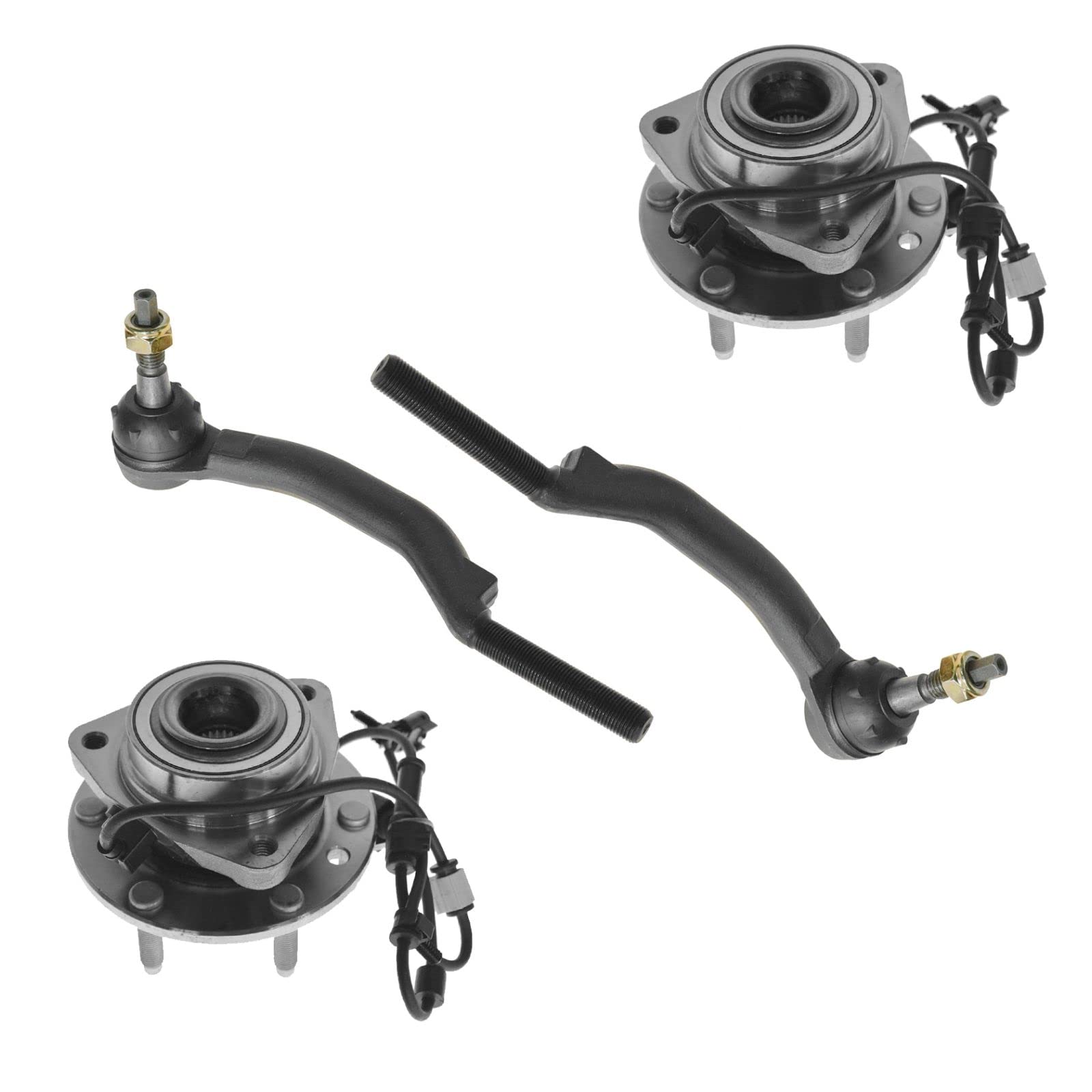 Chevy Trailblazer GMC Envoy Front Wheel Hub & Bearings with Outer Tie Rods - Durable Replacement for Smooth Driving & Off-Road Adventures