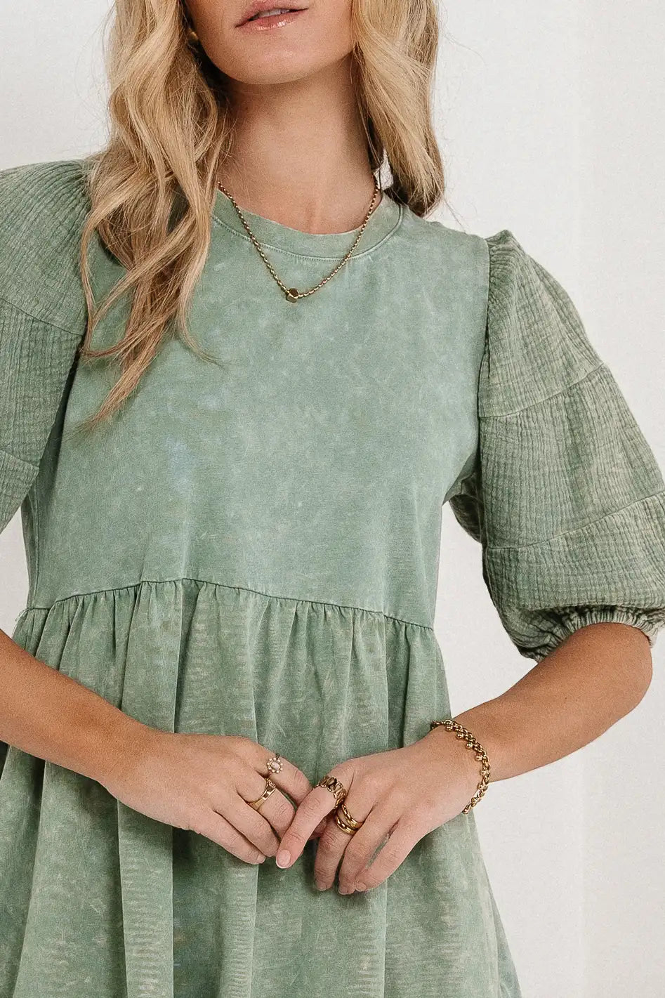 Andra Mini Dress in Sage Green - Flowy Summer Dress for Women, Boho Chic Casual Outfit, Perfect for Beach, Vacation & Date Night